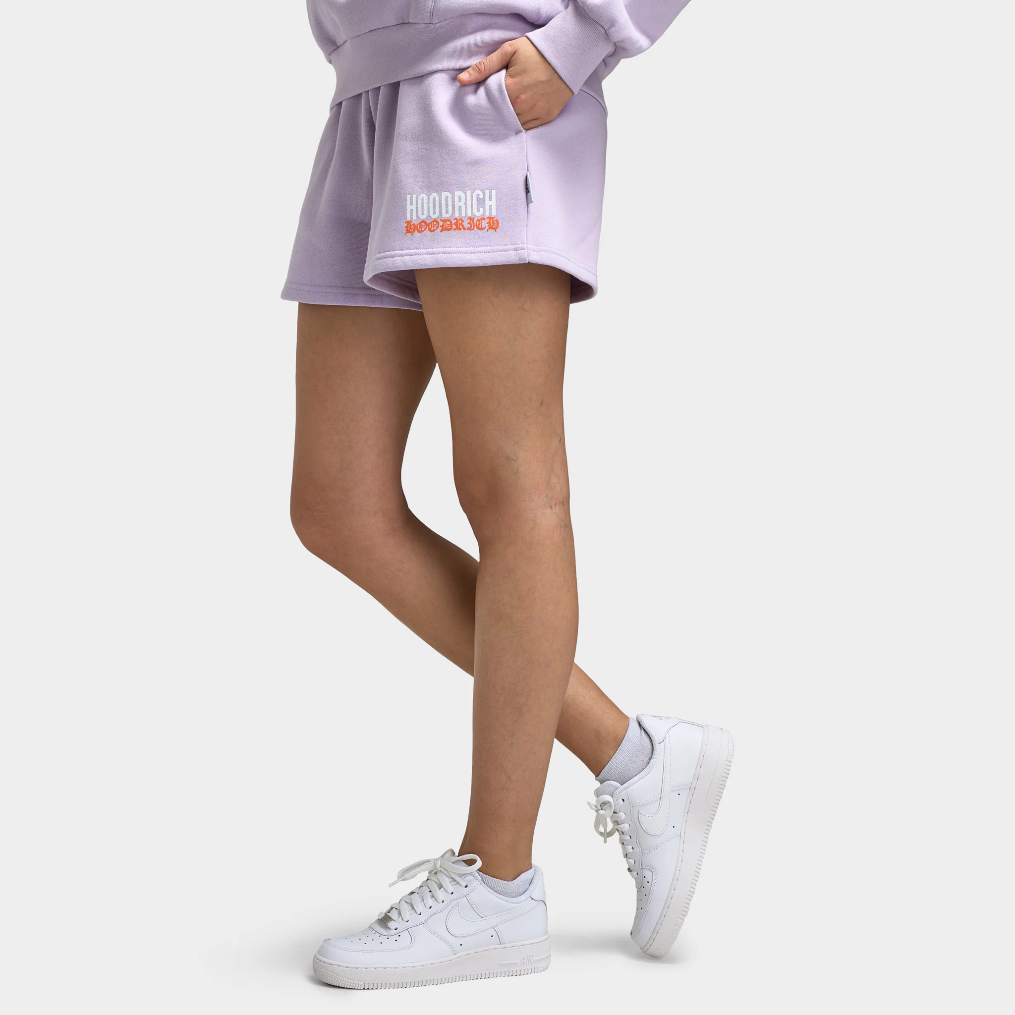 Hoodrich Women's Flex Sweatshorts Pastel Lilac / Persimmon Orange - Image 3