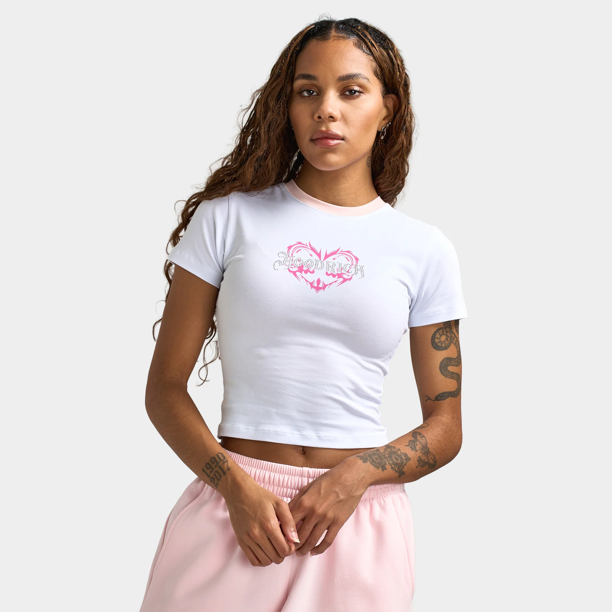 Hoodrich Women's Flux Fitted Tee White / Pink - Image 3