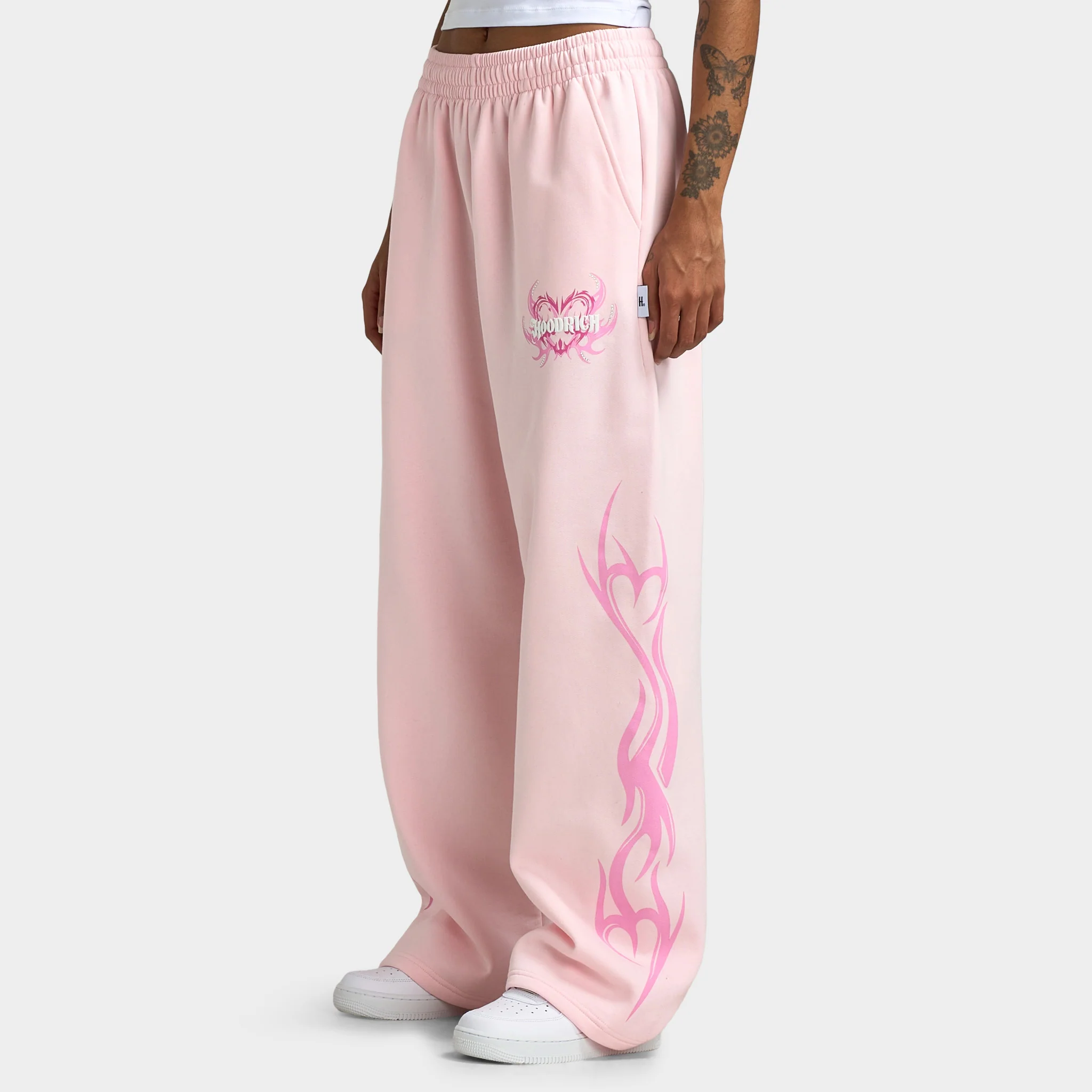 Hoodrich Women's Flux Oversized Wide Leg Joggers / Pink - Image 3