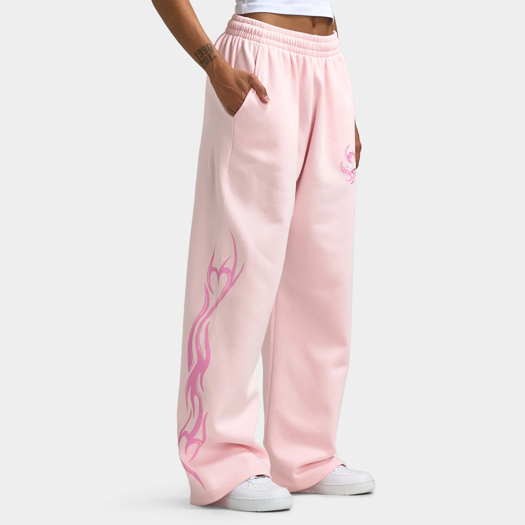 Hoodrich Women's Flux Oversized Wide Leg Joggers / Pink - Image 4