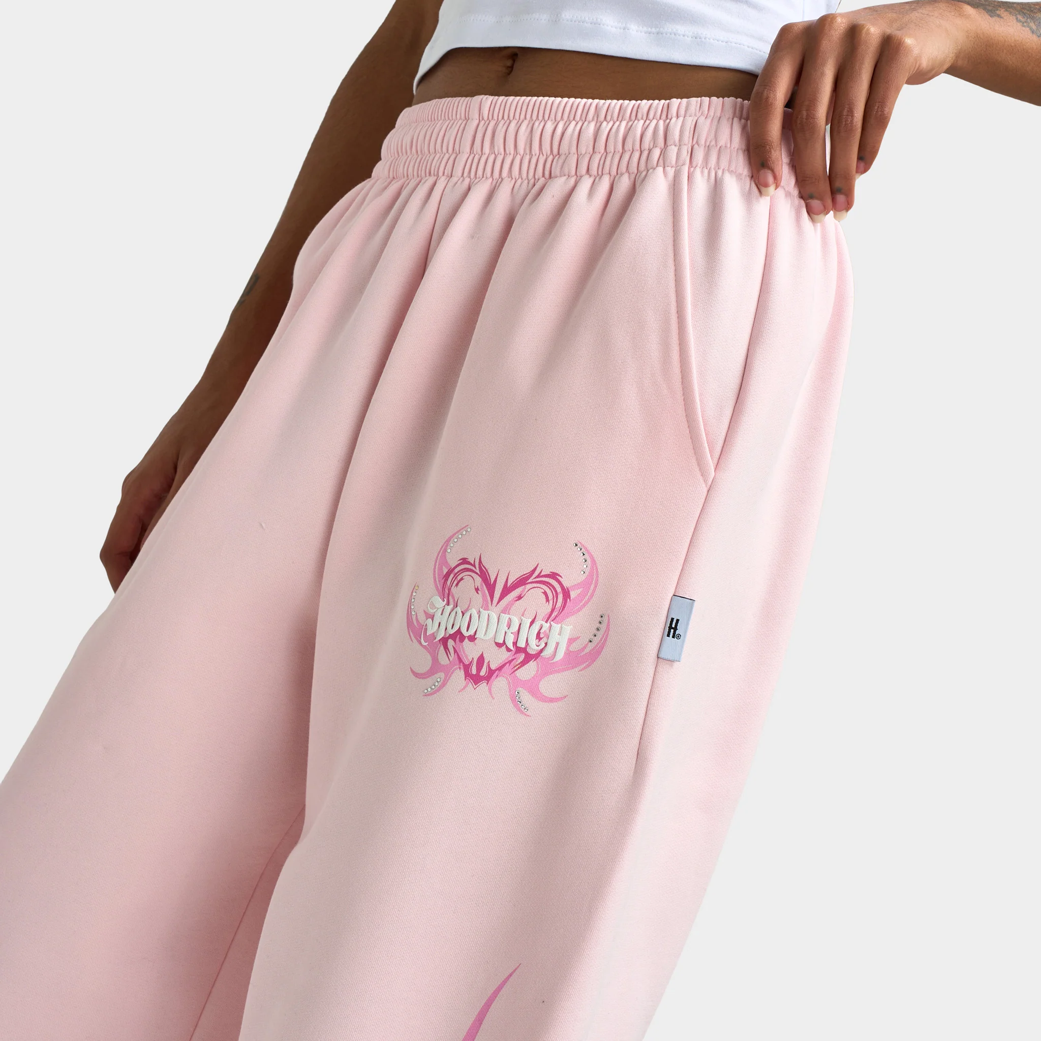 Hoodrich Women's Flux Oversized Wide Leg Joggers / Pink - Image 5