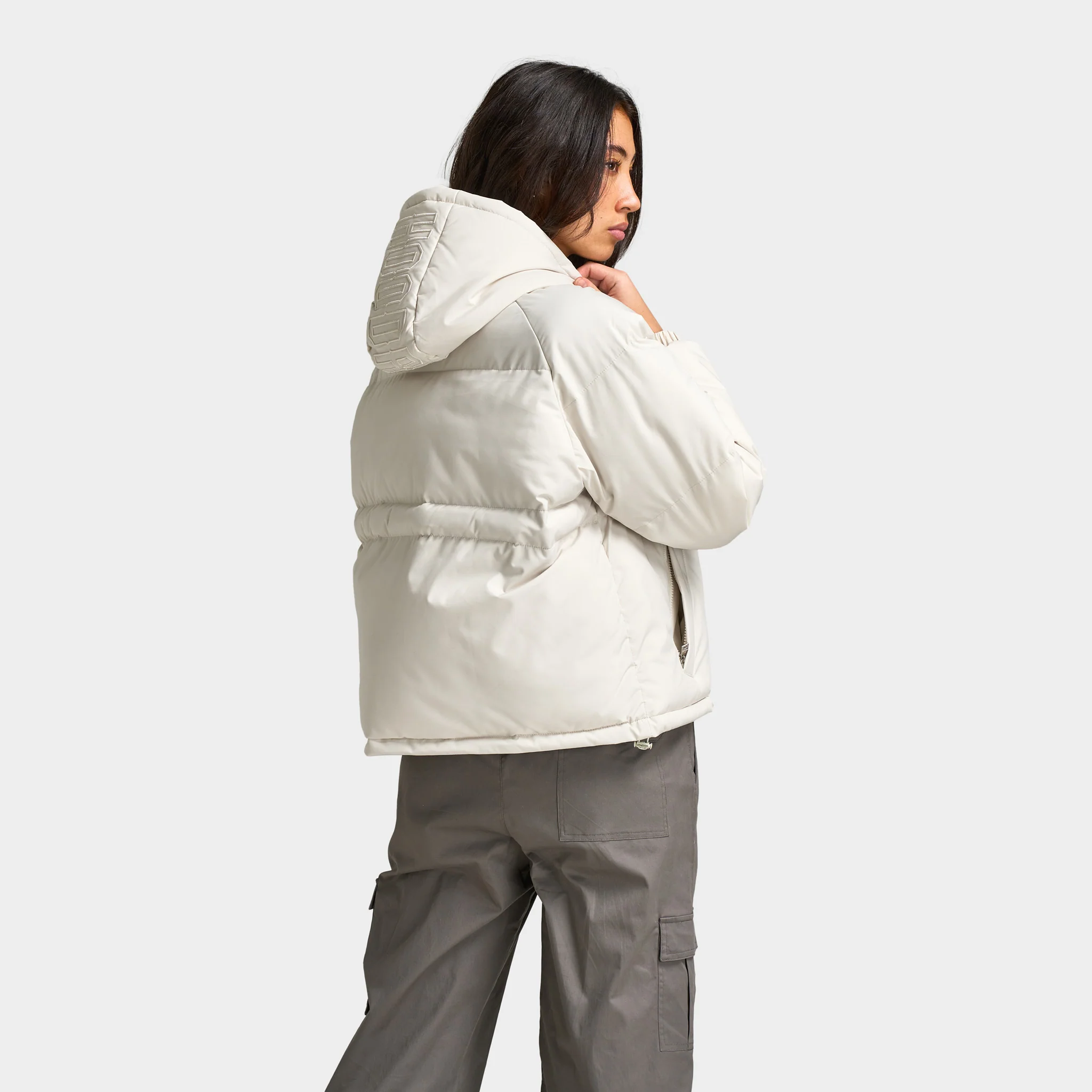 Hoodrich Women's Lara Puffer Jacket Bone Silver / White - Image 2