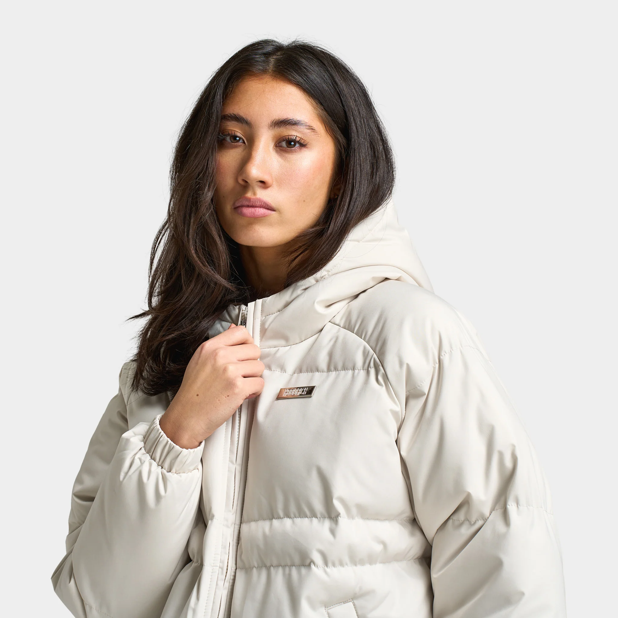 Hoodrich Women's Lara Puffer Jacket Bone Silver / White - Image 3