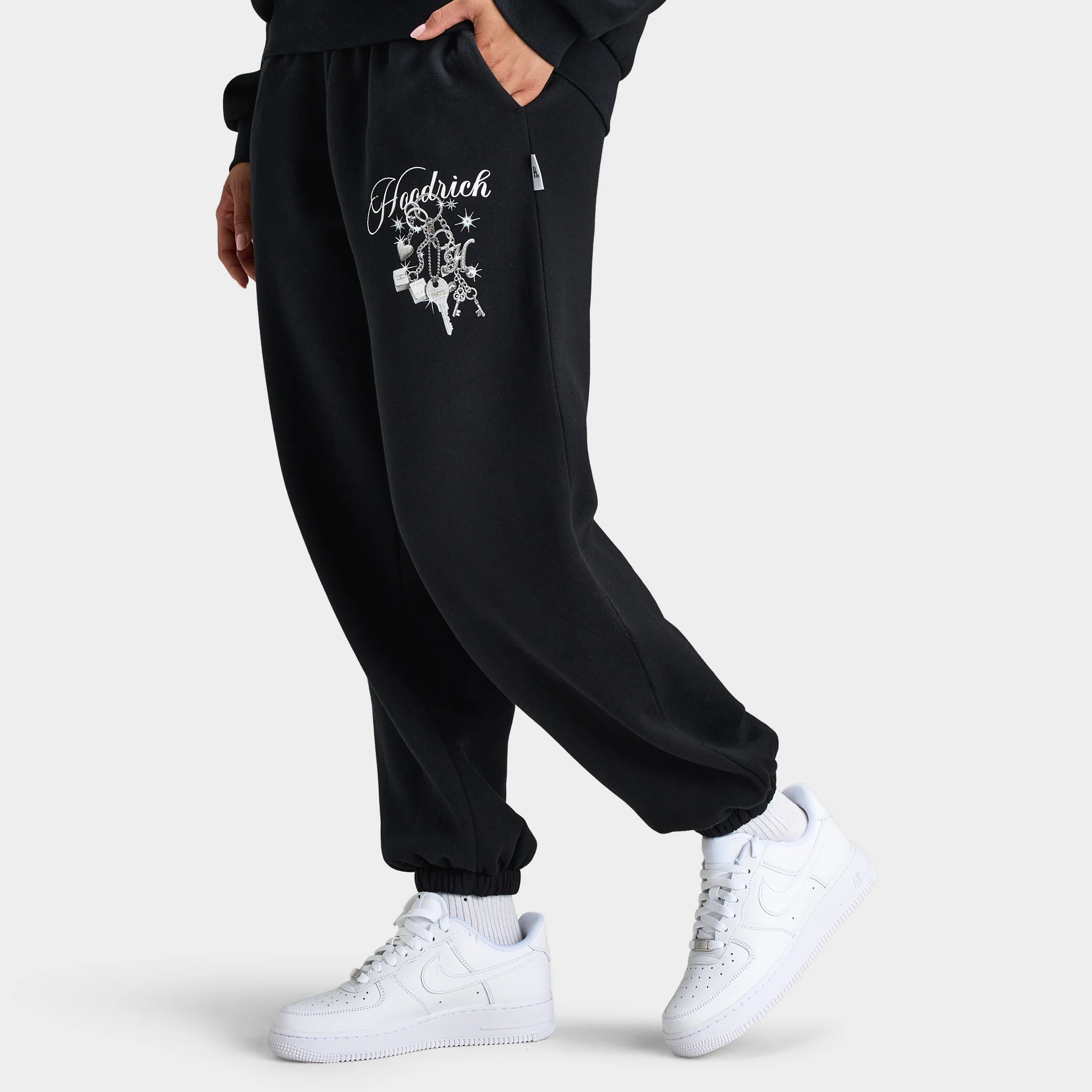 Hoodrich Women's Oversized Joggers Black / Silver Rhinestone - Image 3