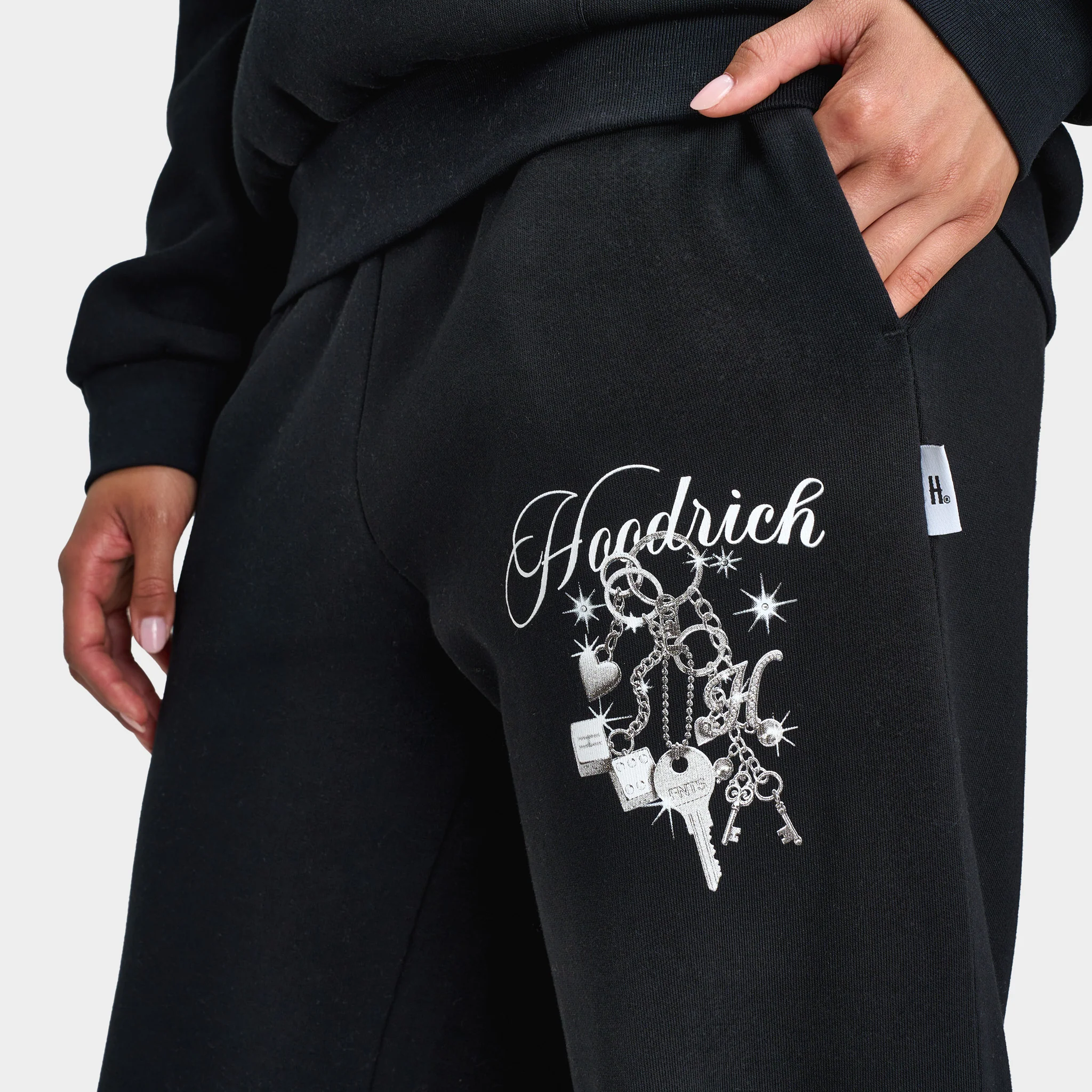Hoodrich Women's Oversized Joggers Black / Silver Rhinestone - Image 5