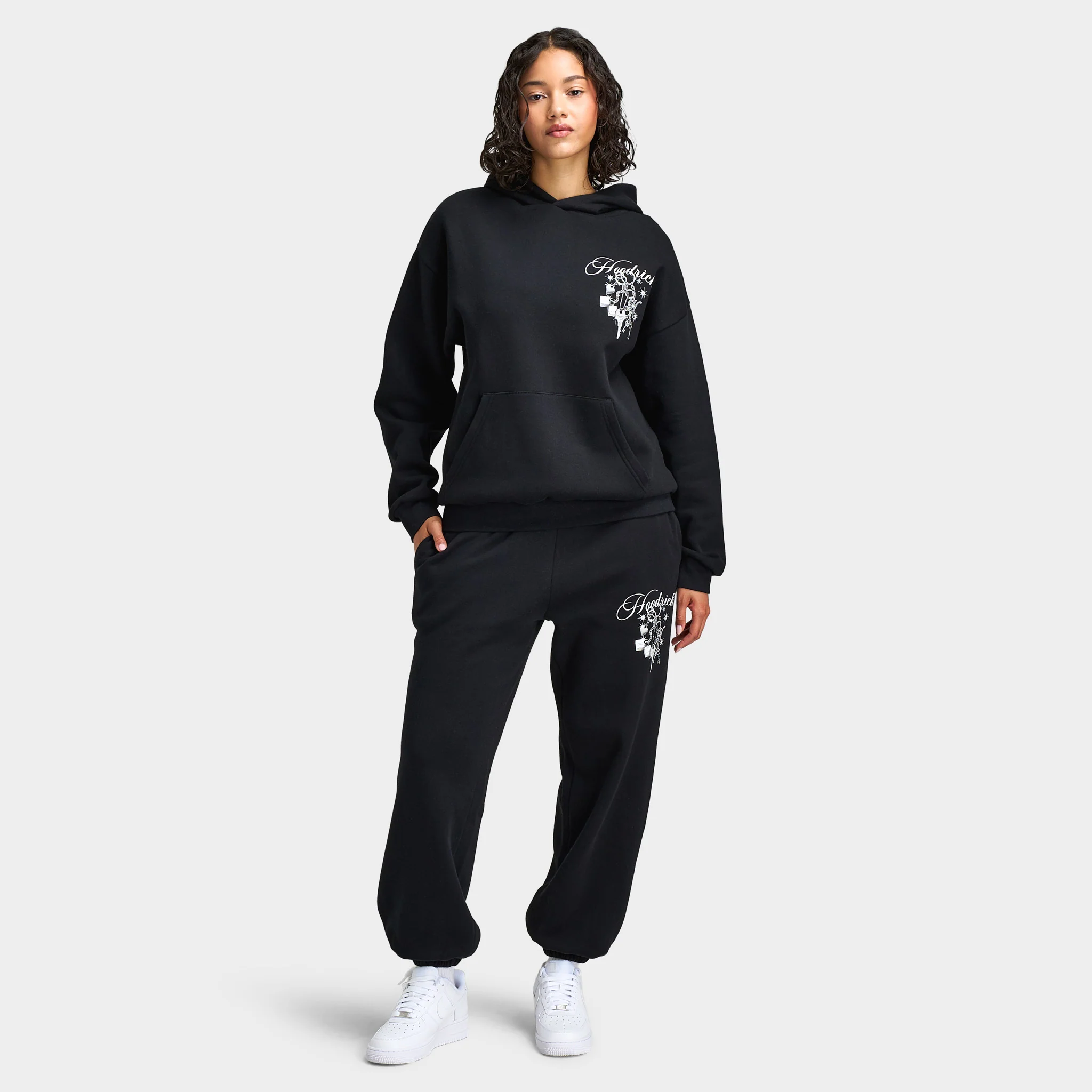 Hoodrich Women's Oversized Joggers Black / Silver Rhinestone - Image 6
