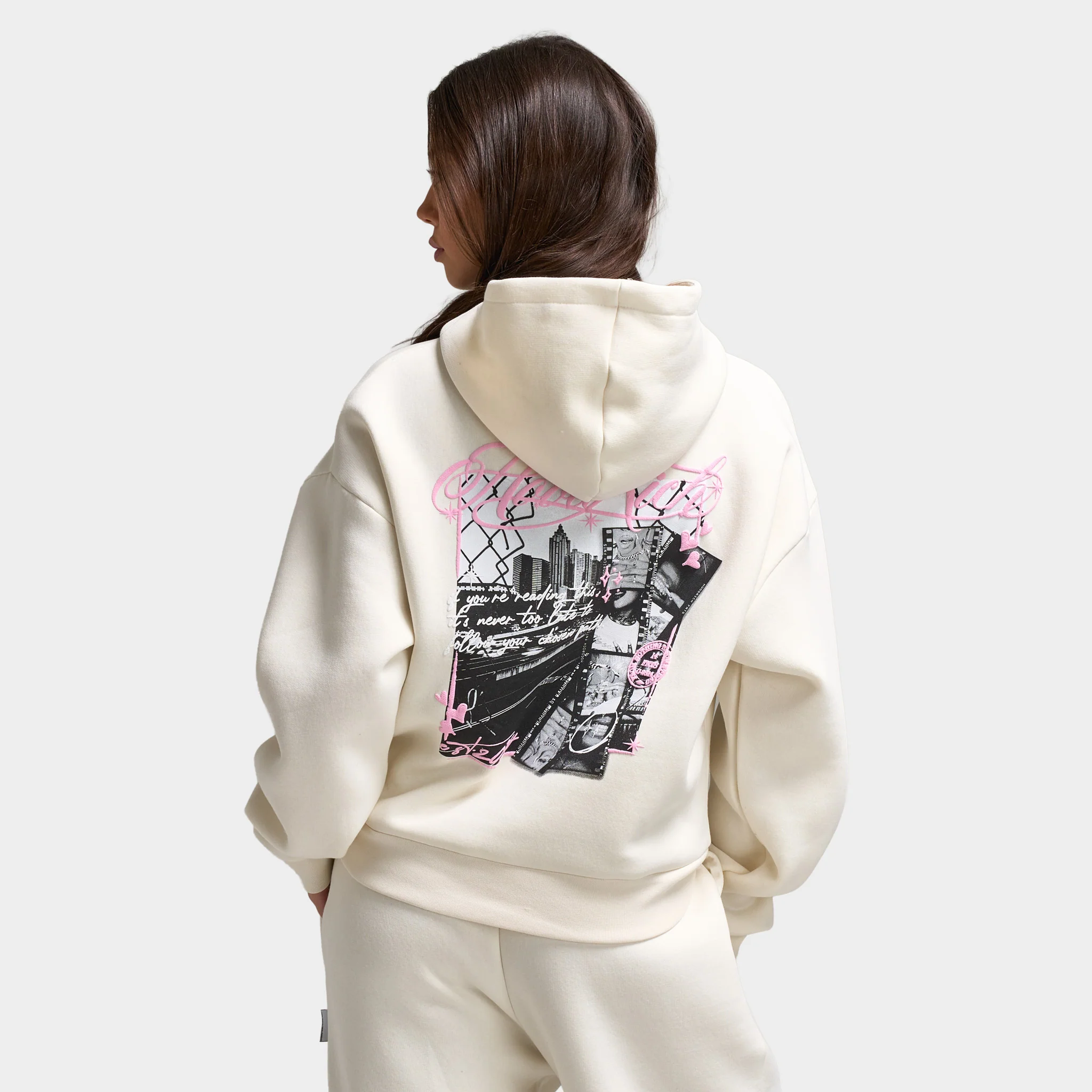 Hoodrich Women's Vision Hoodie White / Pink - Image 4