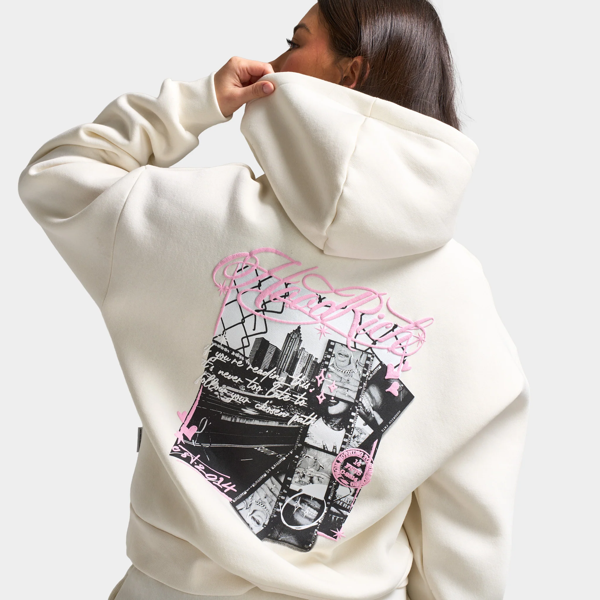 Hoodrich Women's Vision Hoodie White / Pink - Image 6
