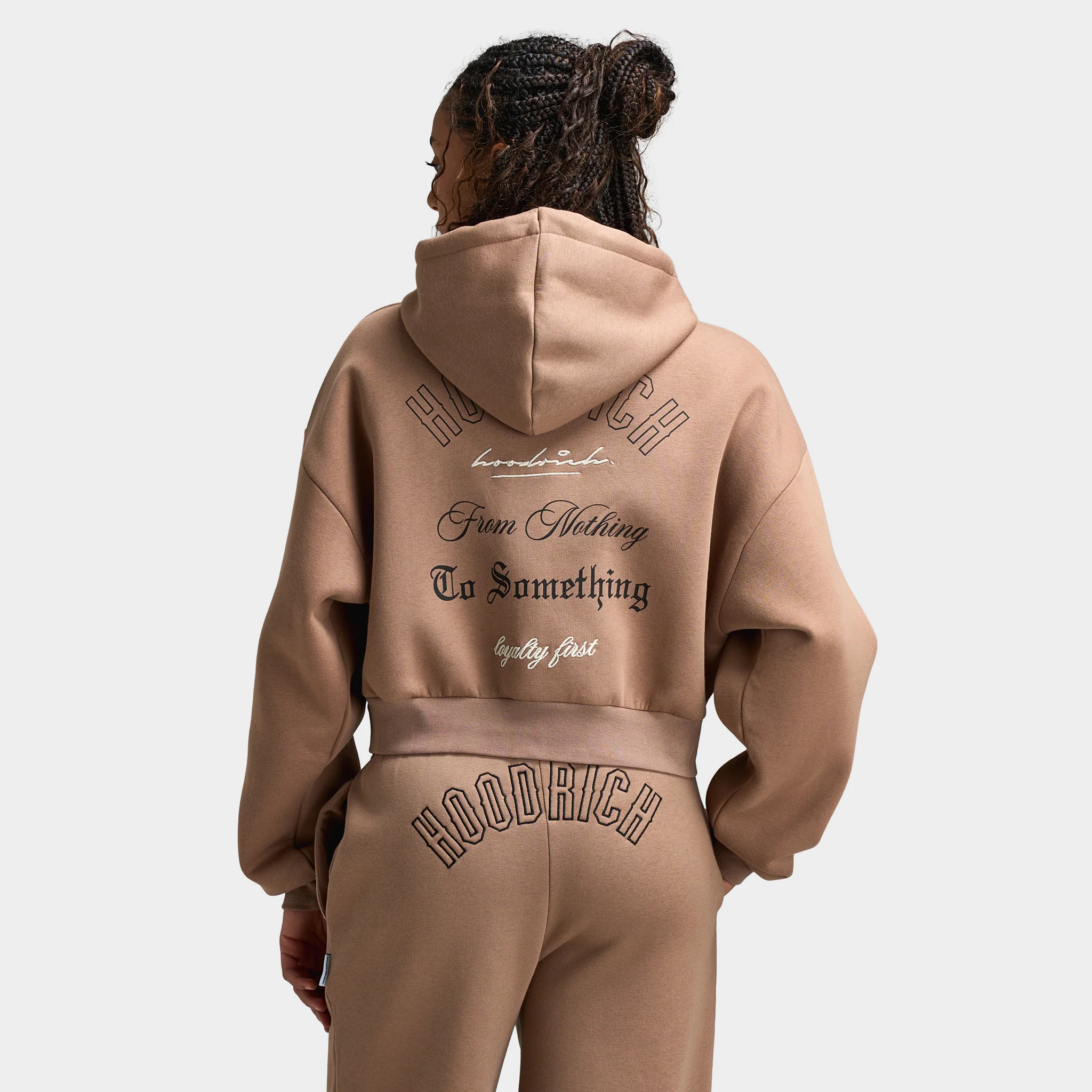 Hoodrich Women's Zip Through Boxy Hoodie Portabella / Black - Whitecap Gray - Image 2