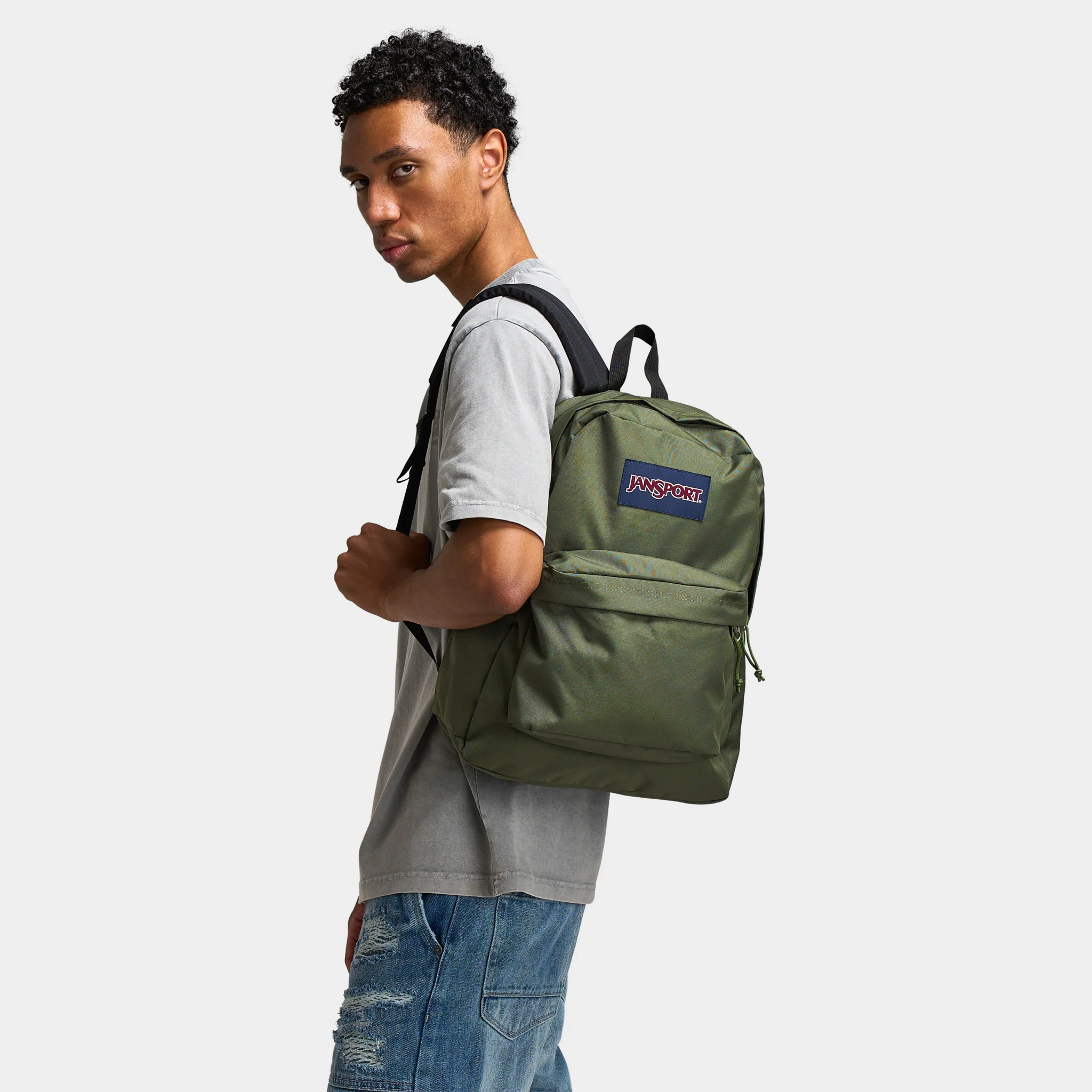 JanSport SuperBreak Plus Backpack / Cargo Green - Image 4