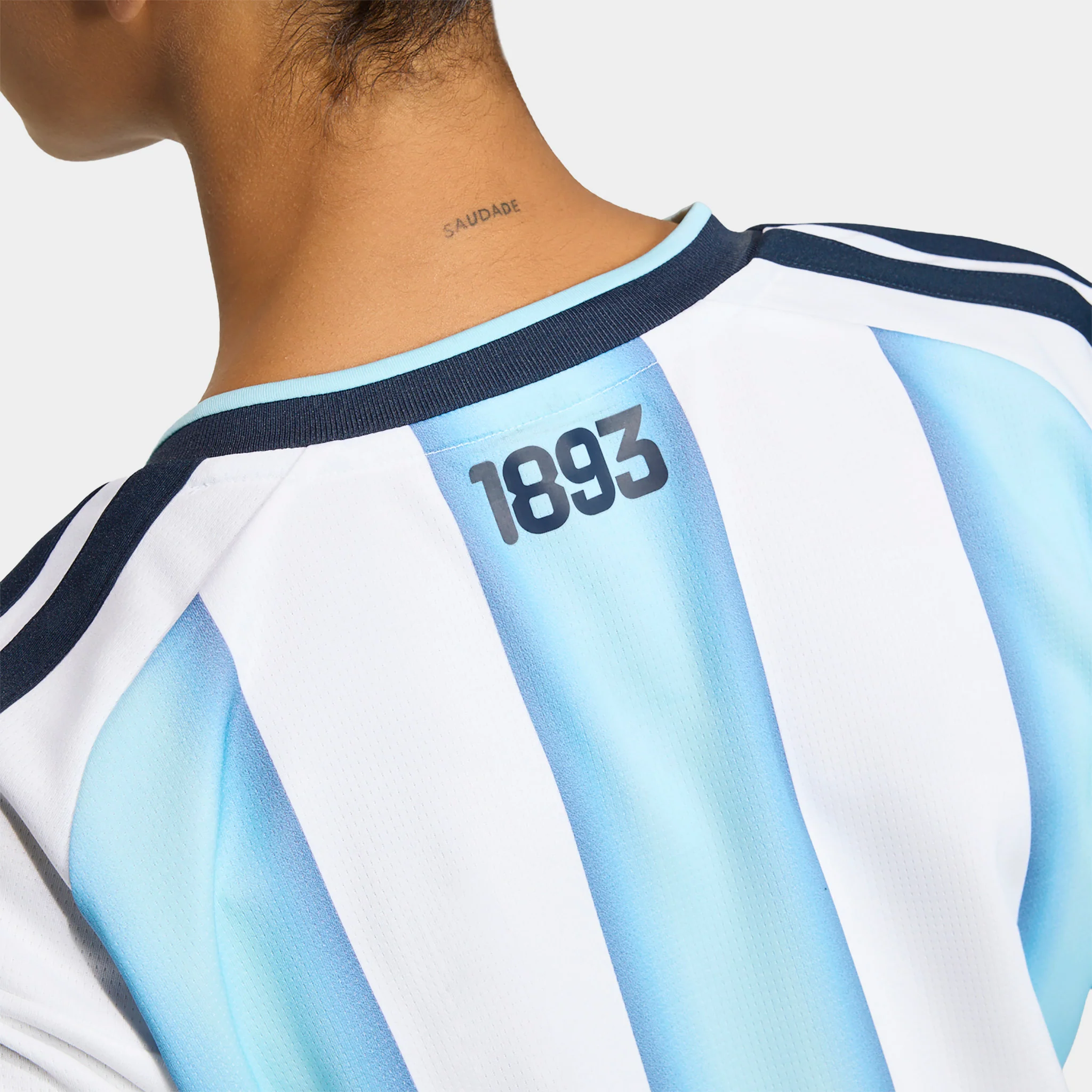 adidas Women's Argentina Jersey Cropped White / Blue - Image 4