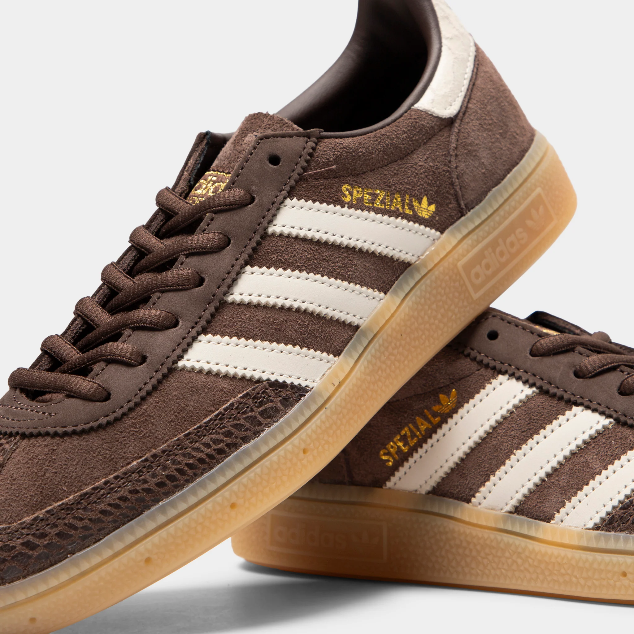 adidas Women's Handball Spezial Brown / Cream White - Gum - Image 3