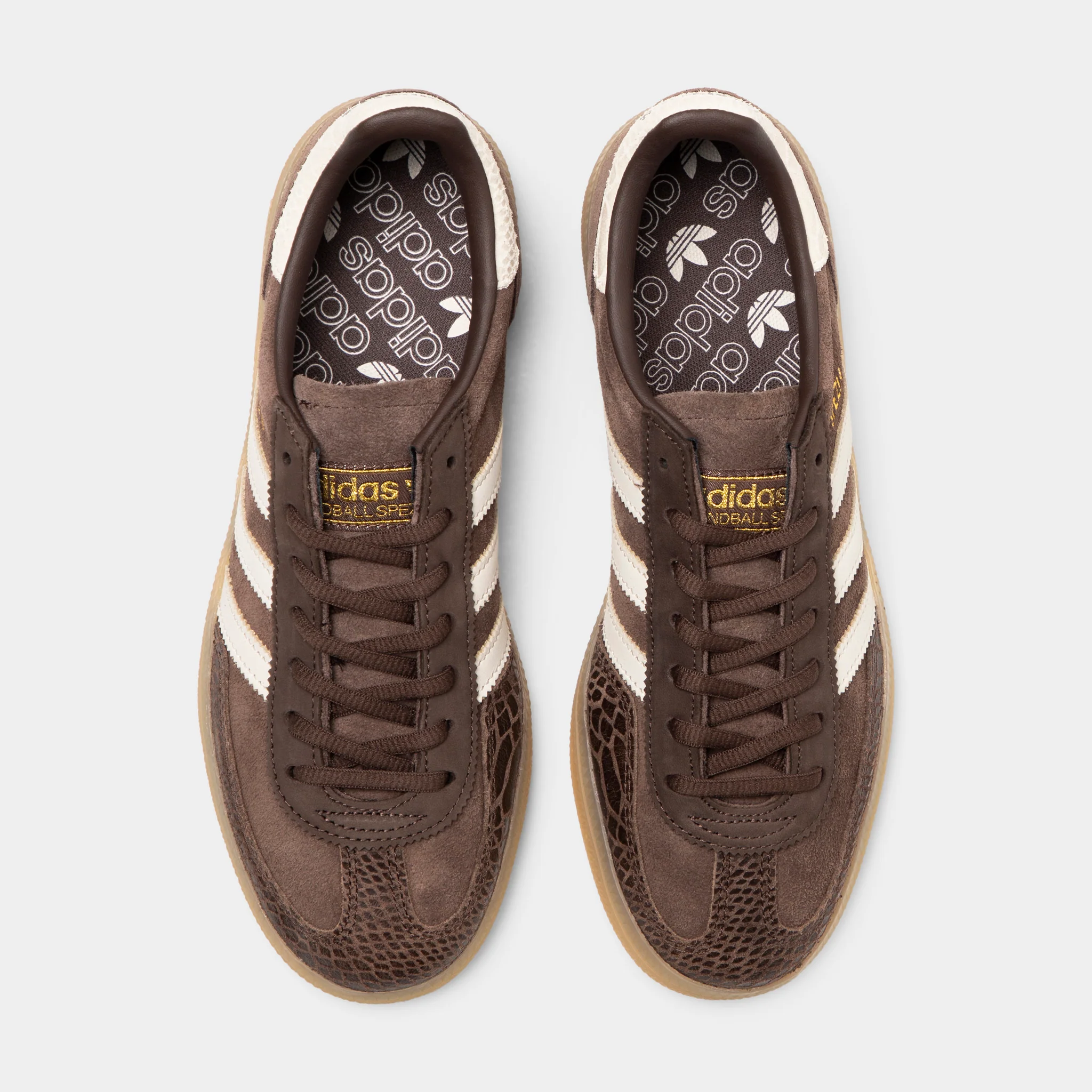 adidas Women's Handball Spezial Brown / Cream White - Gum - Image 5