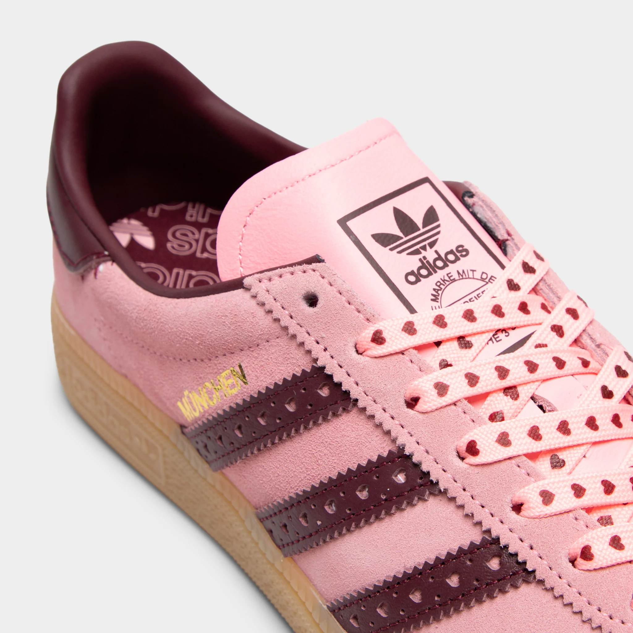 adidas Women's Muenchen Pink Spark / Shadow Red - Gum - Image 3