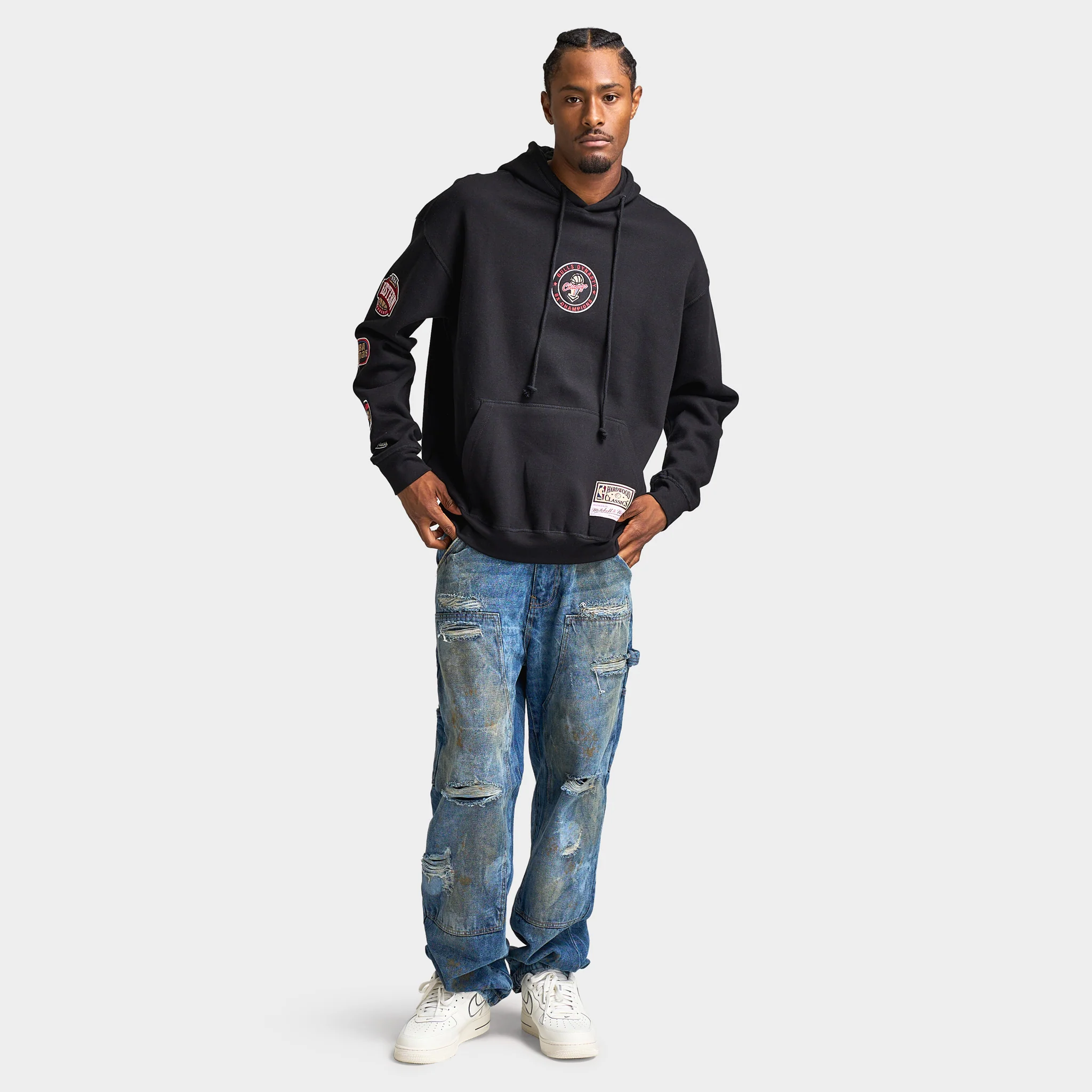 Mitchell & Ness Chicago Bulls Hoodie / Faded Black - Image 6