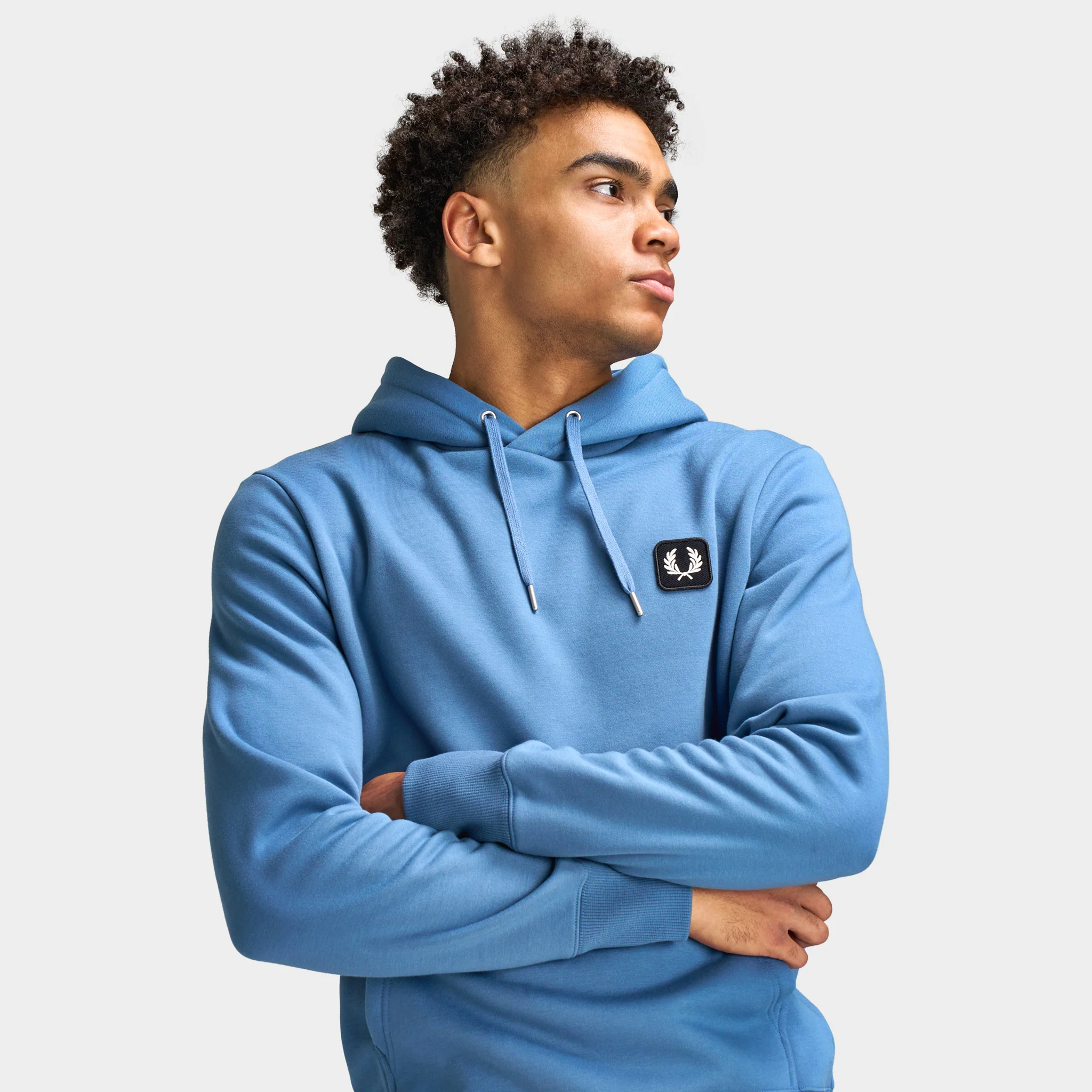 Fred Perry Badge Hoodie / Ace Blue - Image 4