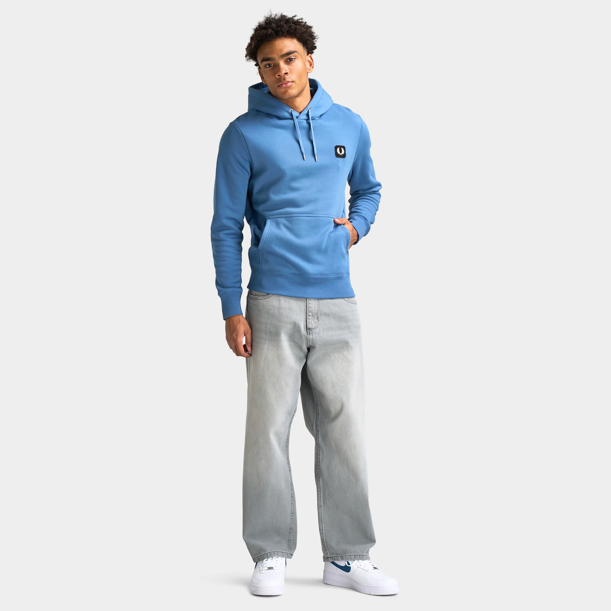 Fred Perry Badge Hoodie / Ace Blue - Image 5