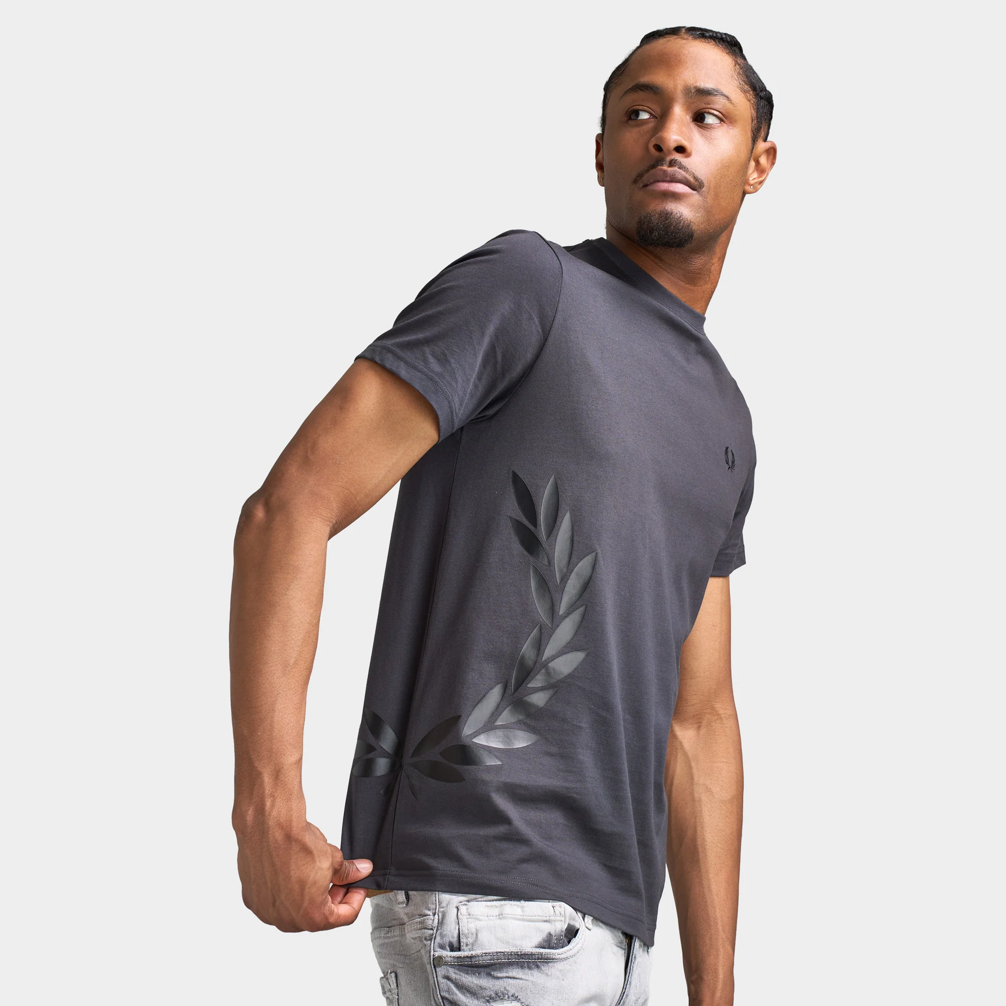 Fred Perry Large Laurel T-Shirt / Asphalt - Image 6