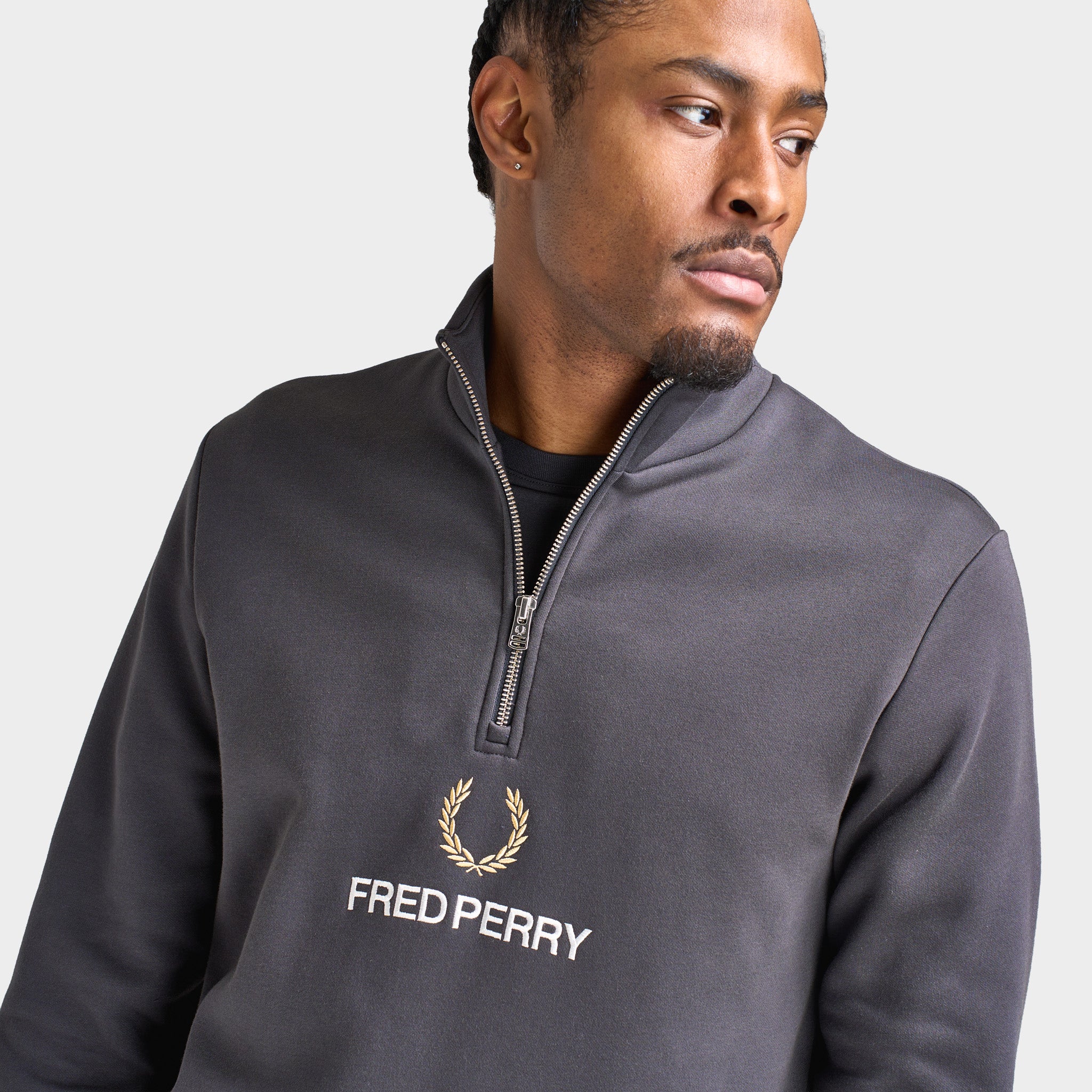 Fred Perry Stacked FLP Half-Zip / Anchor Grey - Image 4