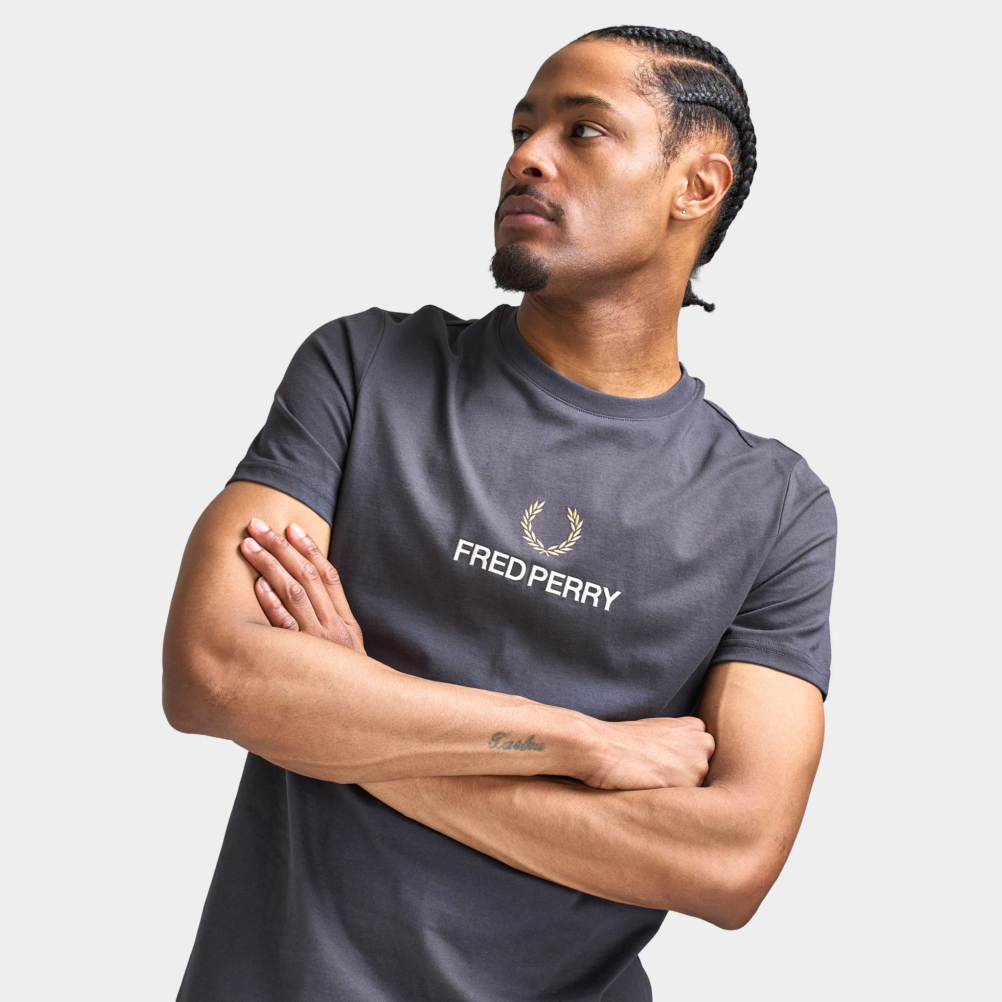 Fred Perry Stacked FLP T-Shirt / Anchor Grey - Image 4