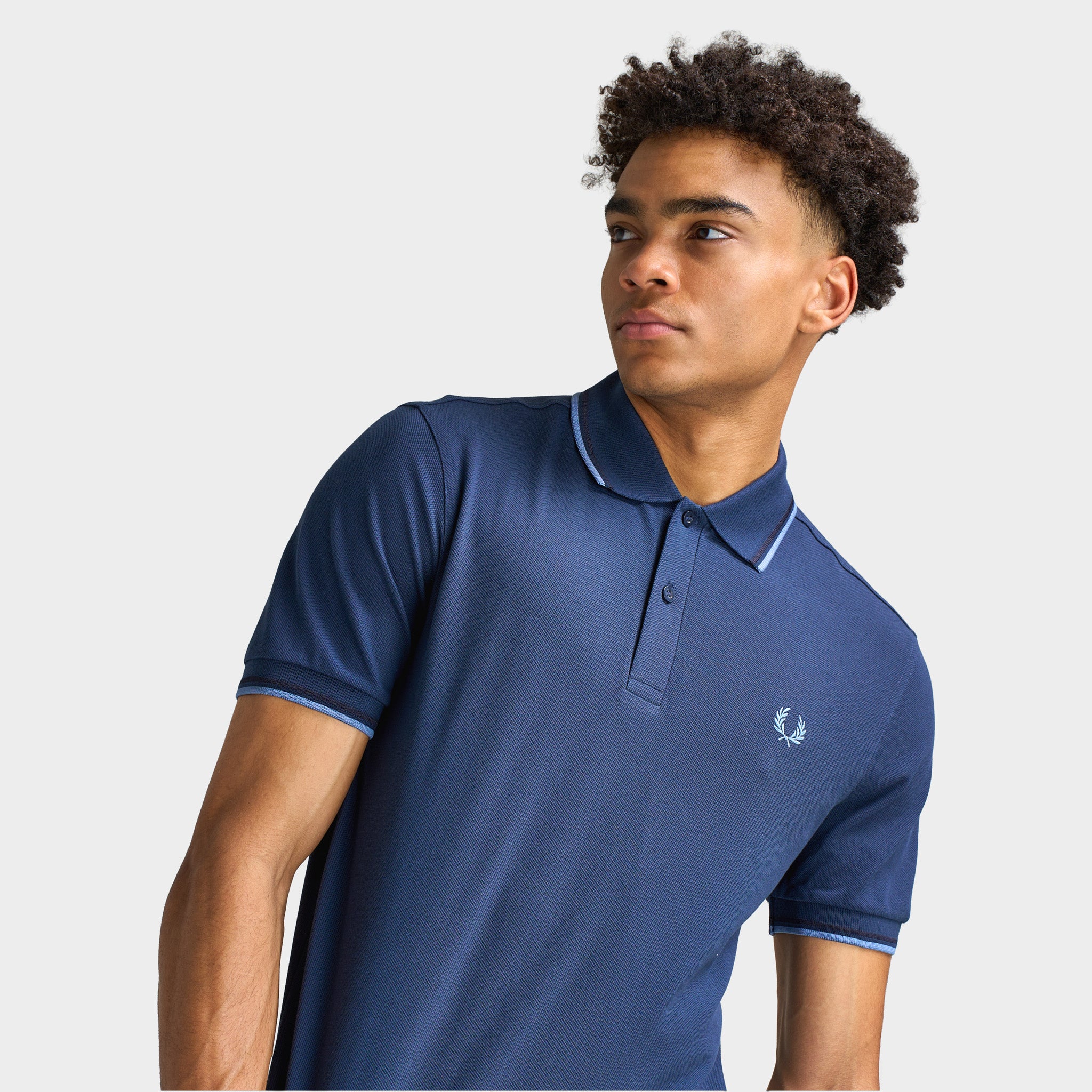 Fred Perry Twin Tipped Shirt Tennis Blue / Ace Blue / Navy - Image 4