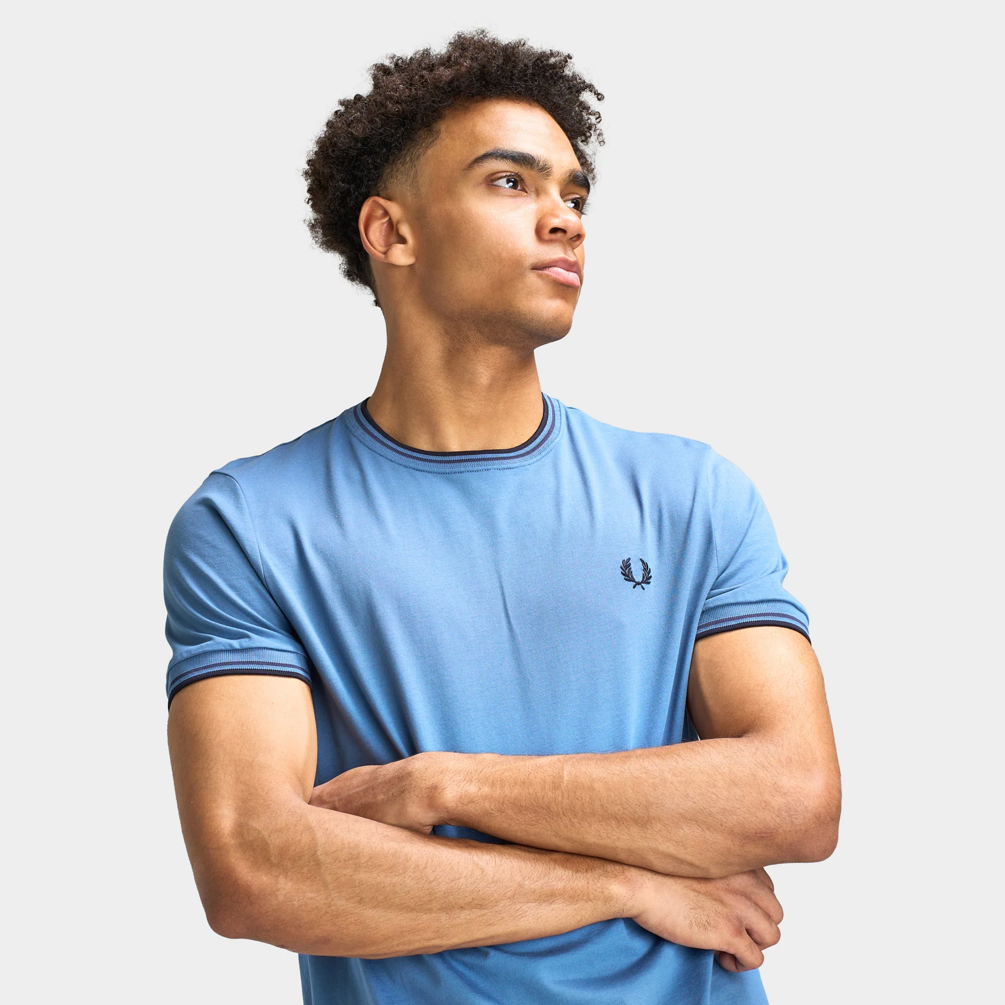 Fred Perry Twin Tipped T-Shirt Ace Blue / Navy / Tennis Blue - Image 4