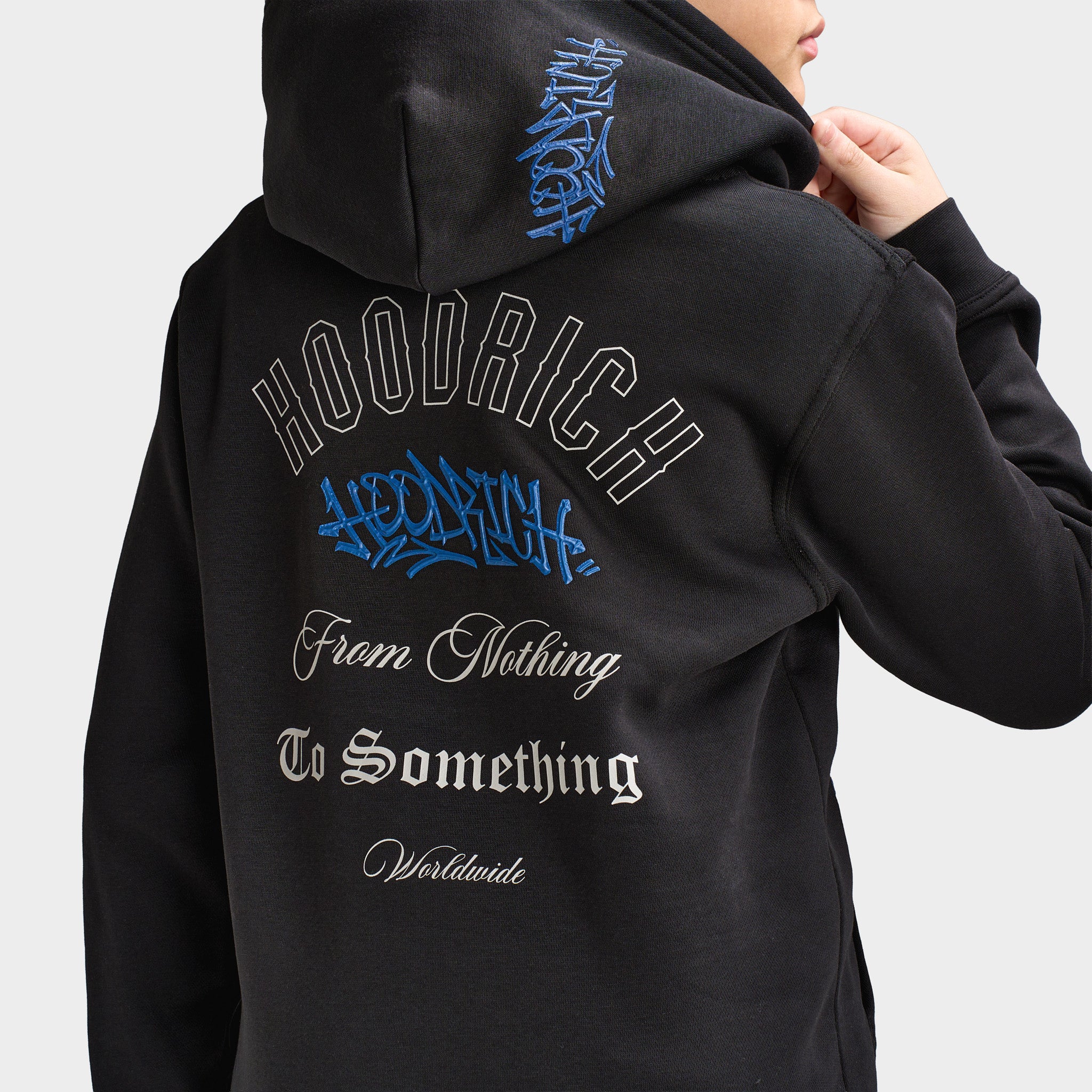 Hoodrich Junior Boy's Intent Hoodie Black / Quiet Gray - Blue Lolite - Image 3