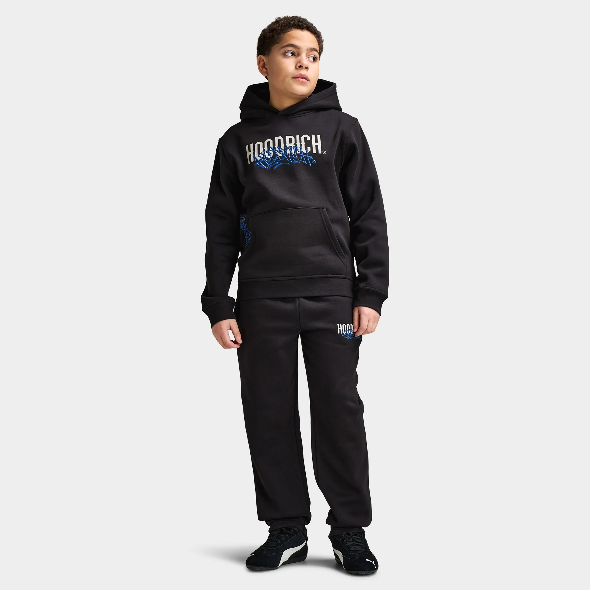 Hoodrich Junior Boy's Intent Hoodie Black / Quiet Gray - Blue Lolite - Image 5