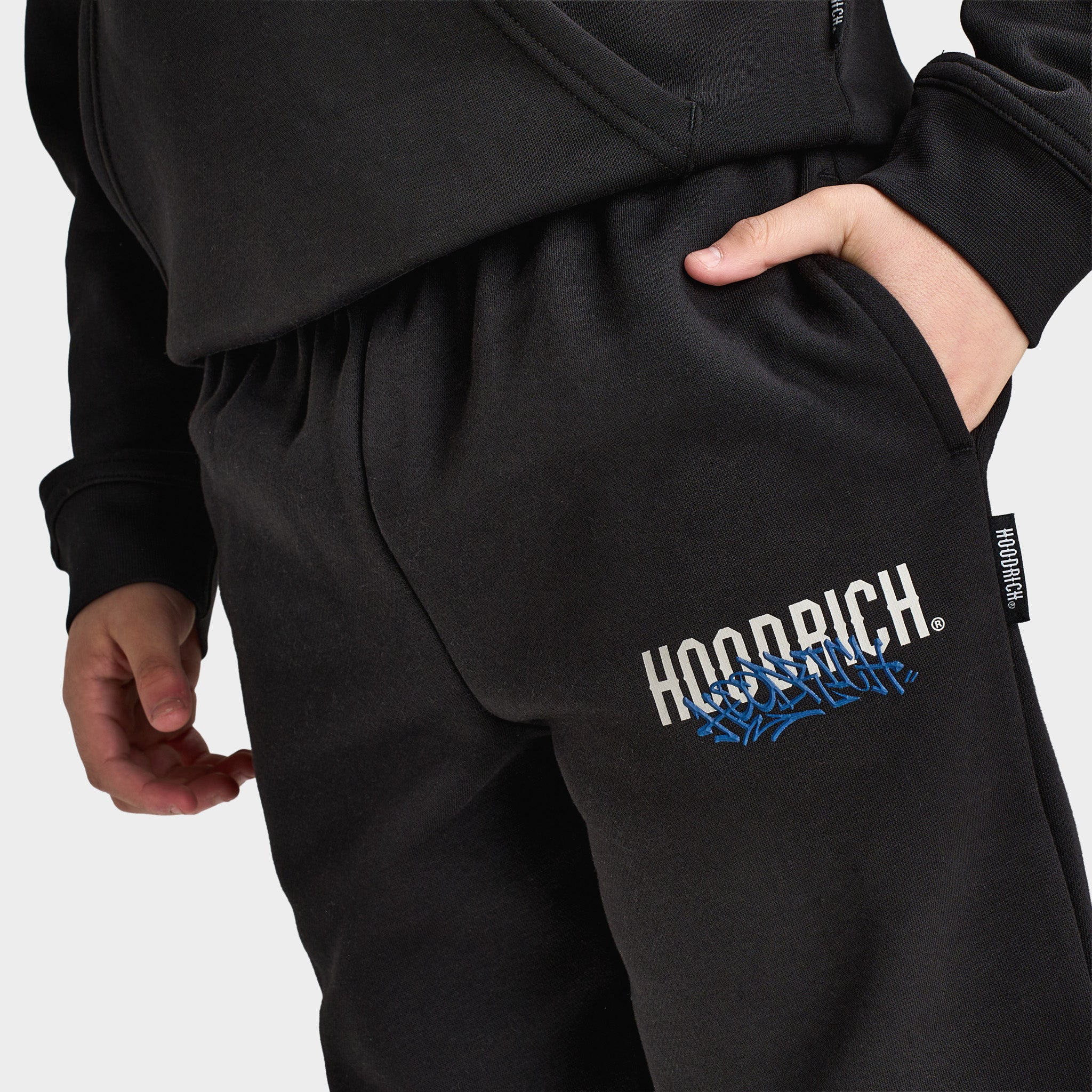 Hoodrich Junior Boy's Intent Open Hem Jogger Black / Quiet Gray - Blue Lolite - Image 2
