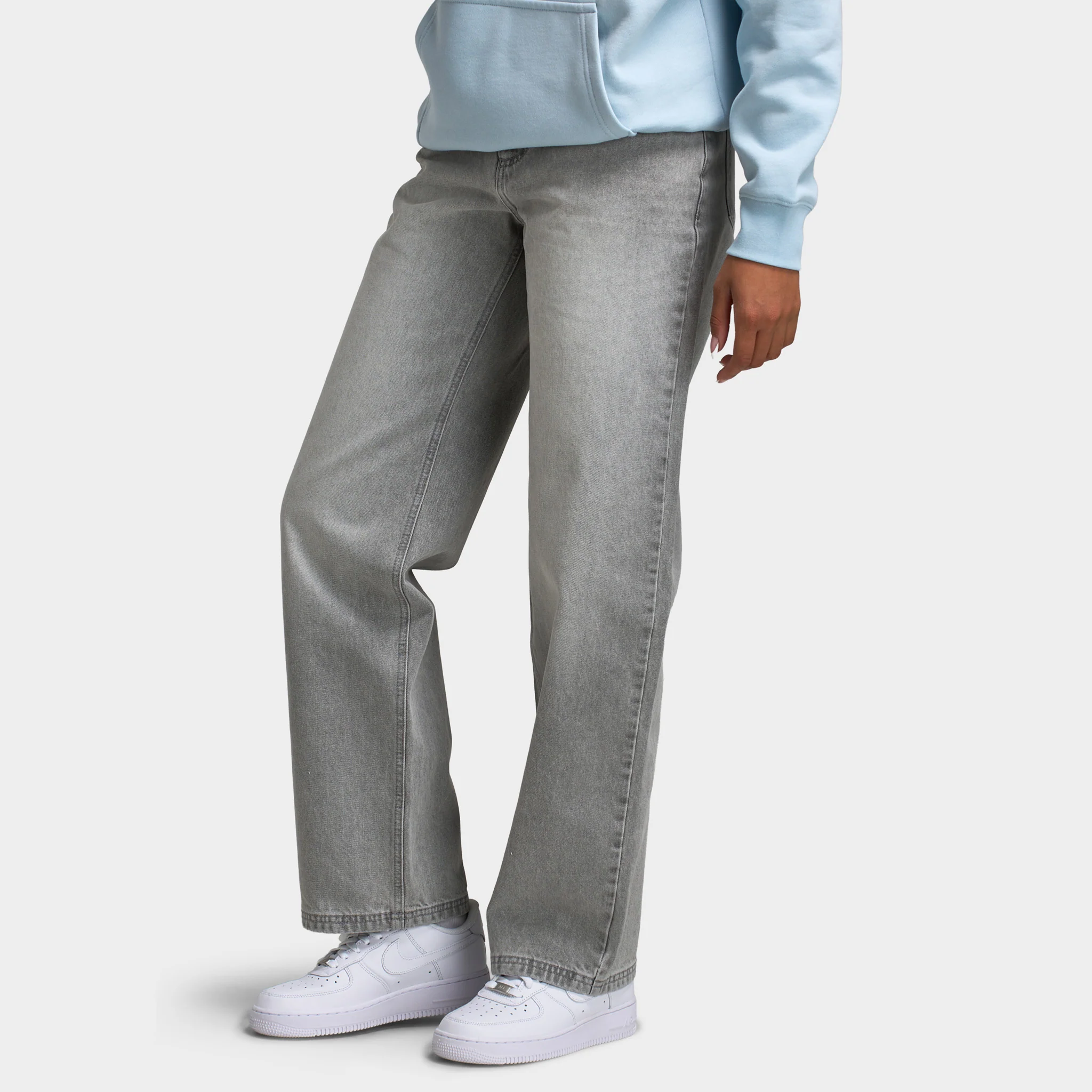 Unlike Humans Women's Mid Rise Jeans / Grey Wash - Image 3