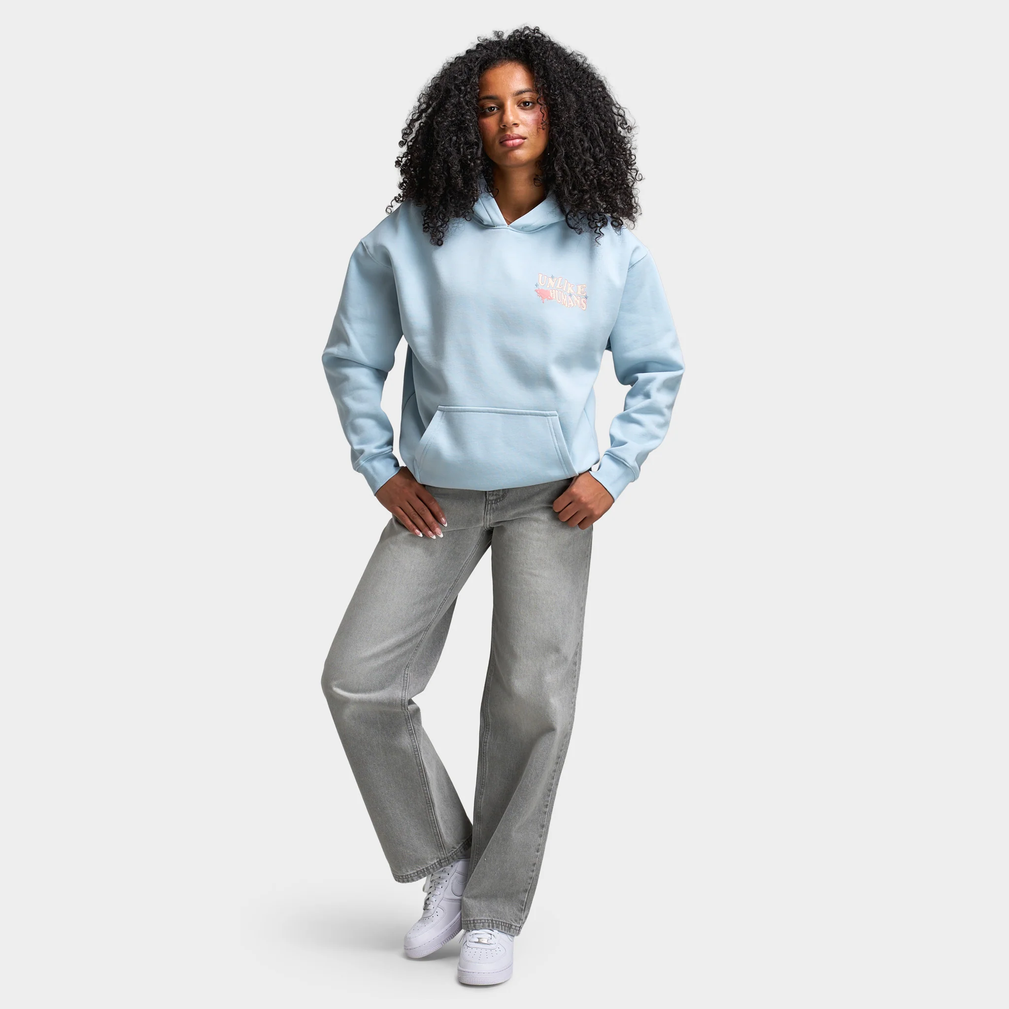 Unlike Humans Women's Mid Rise Jeans / Grey Wash - Image 6