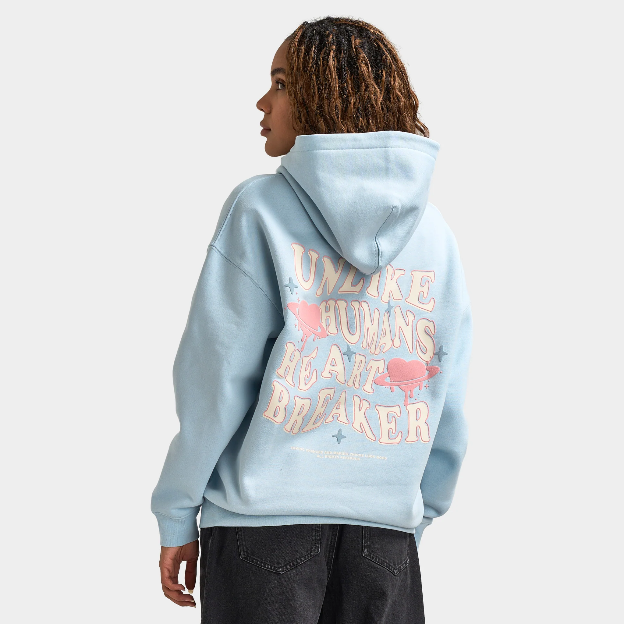 Unlike Humans Women's Wave Pullover Hoodie / Blue - Image 2