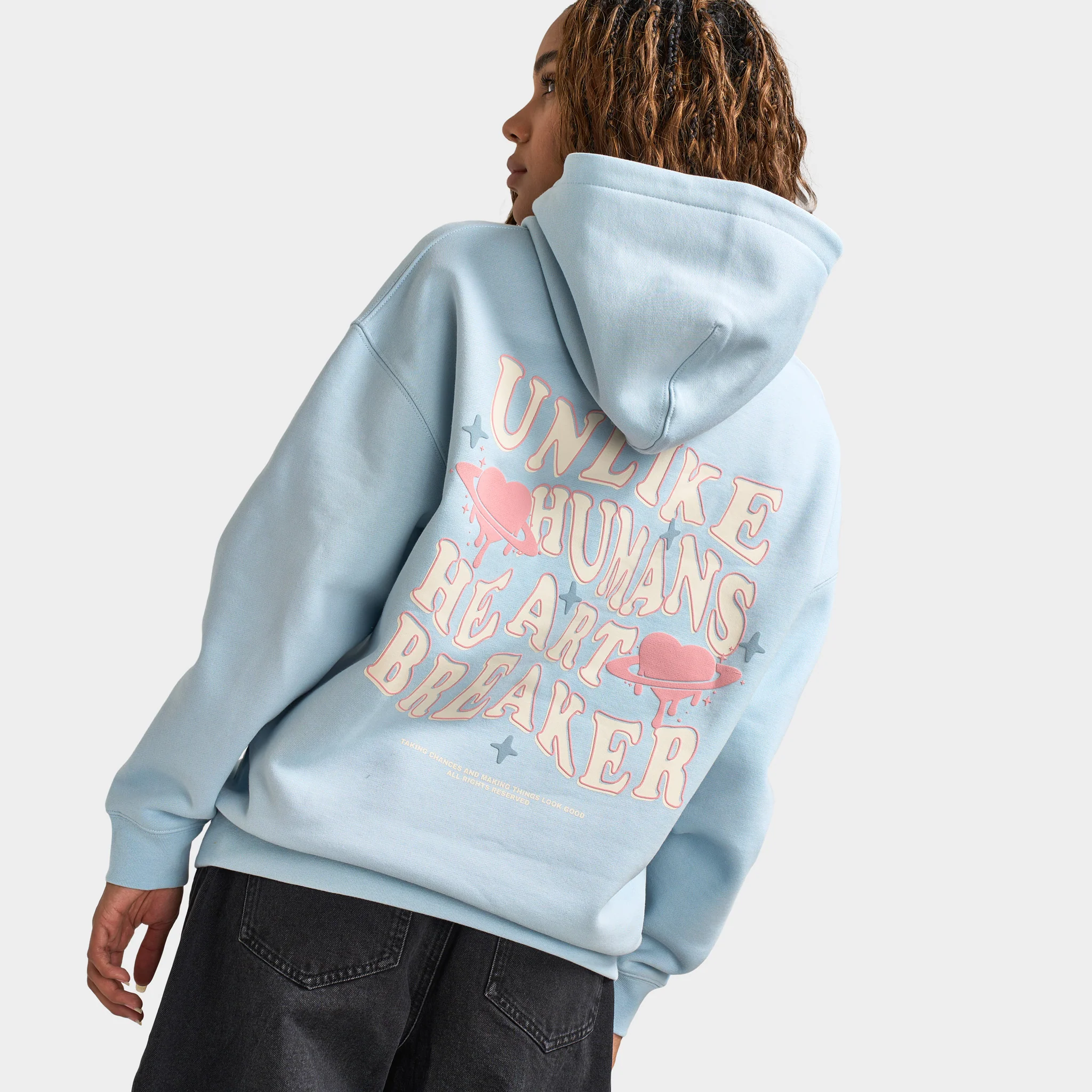 Unlike Humans Women's Wave Pullover Hoodie / Blue - Image 3