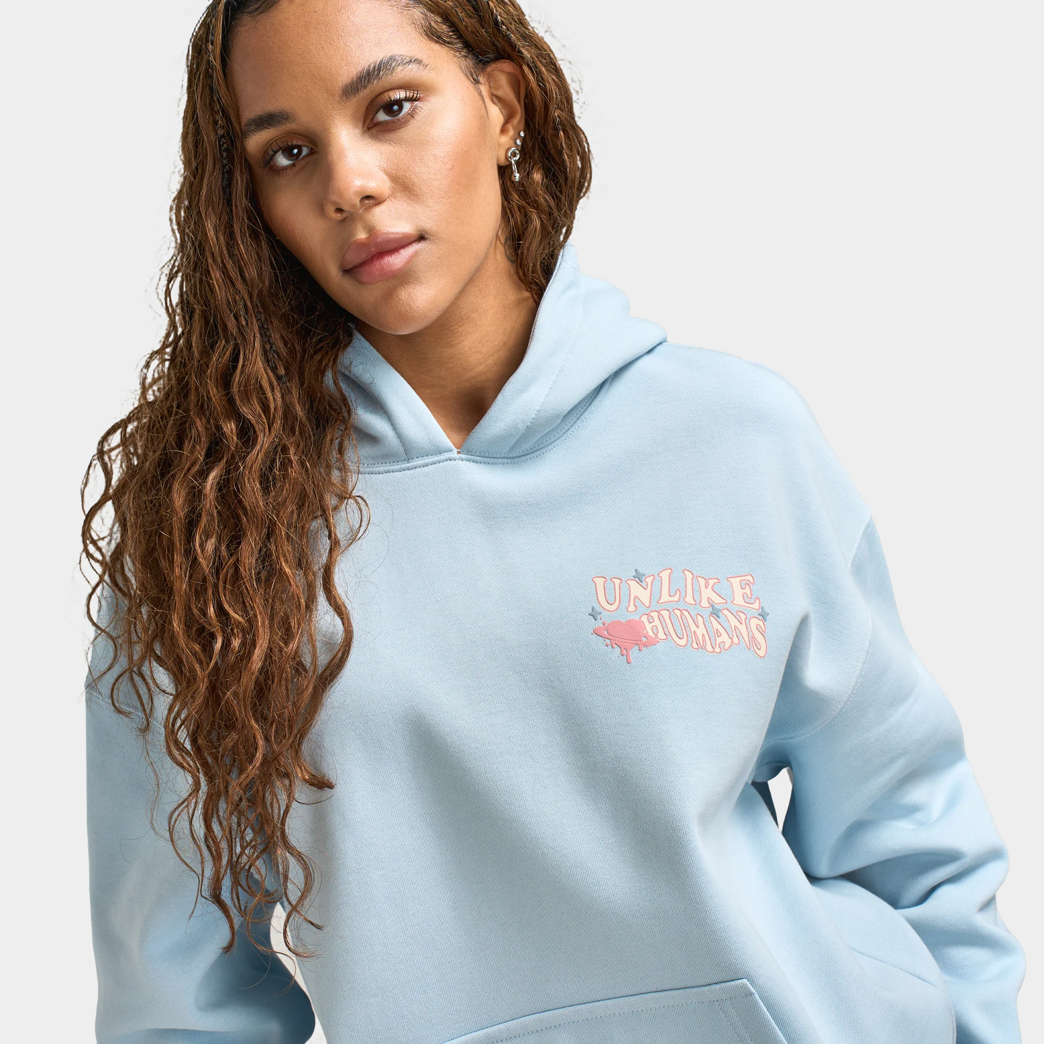 Unlike Humans Women's Wave Pullover Hoodie / Blue - Image 4