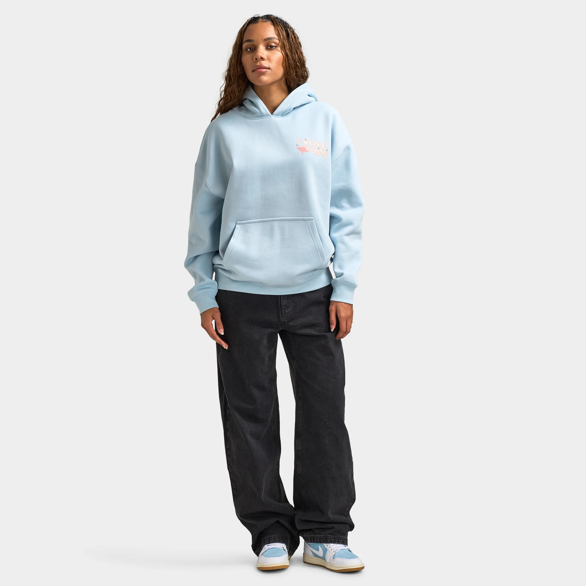 Unlike Humans Women's Wave Pullover Hoodie / Blue - Image 6