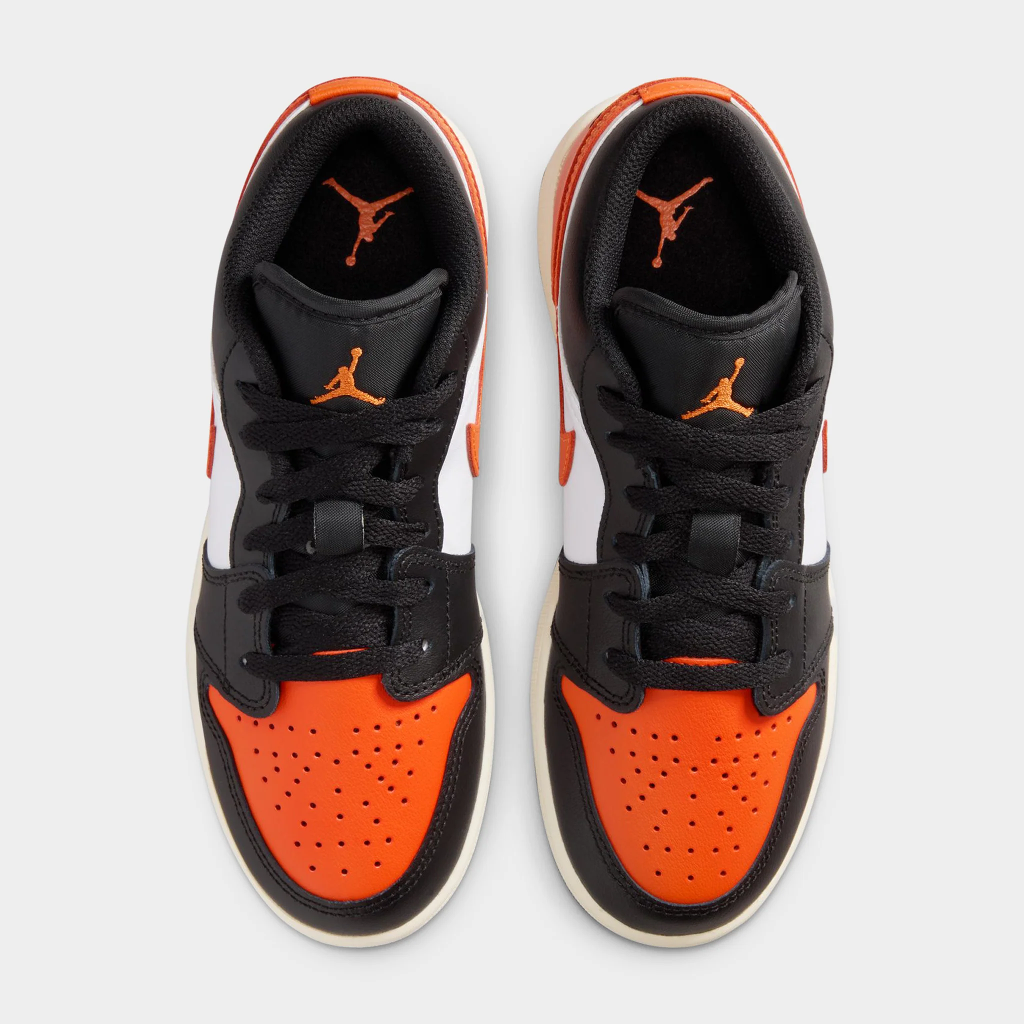 Jordan 1 Low GS Black / Starfish - White - Image 5