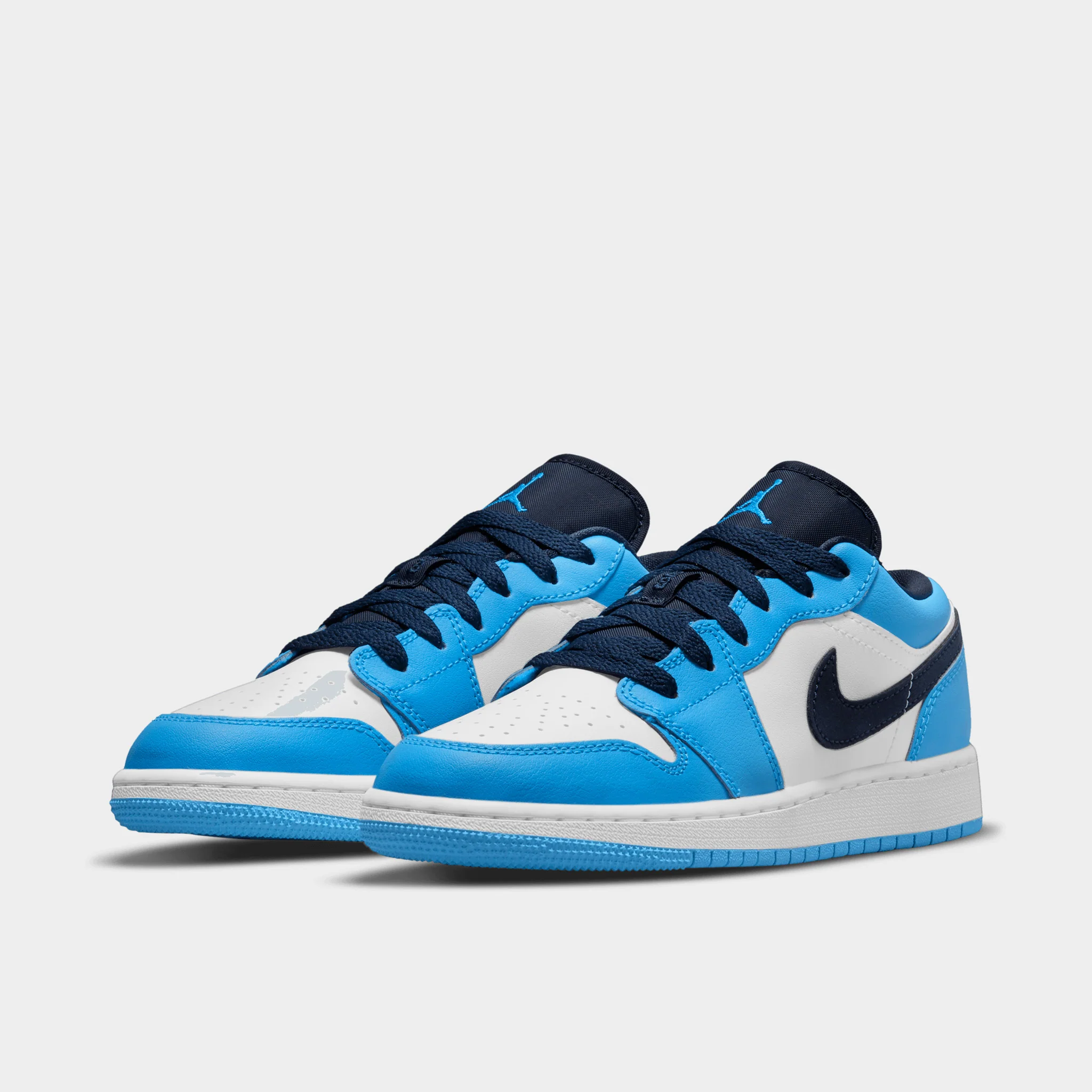 Jordan 1 Low GS White / Dark Powder Blue - Obsidian - Image 2