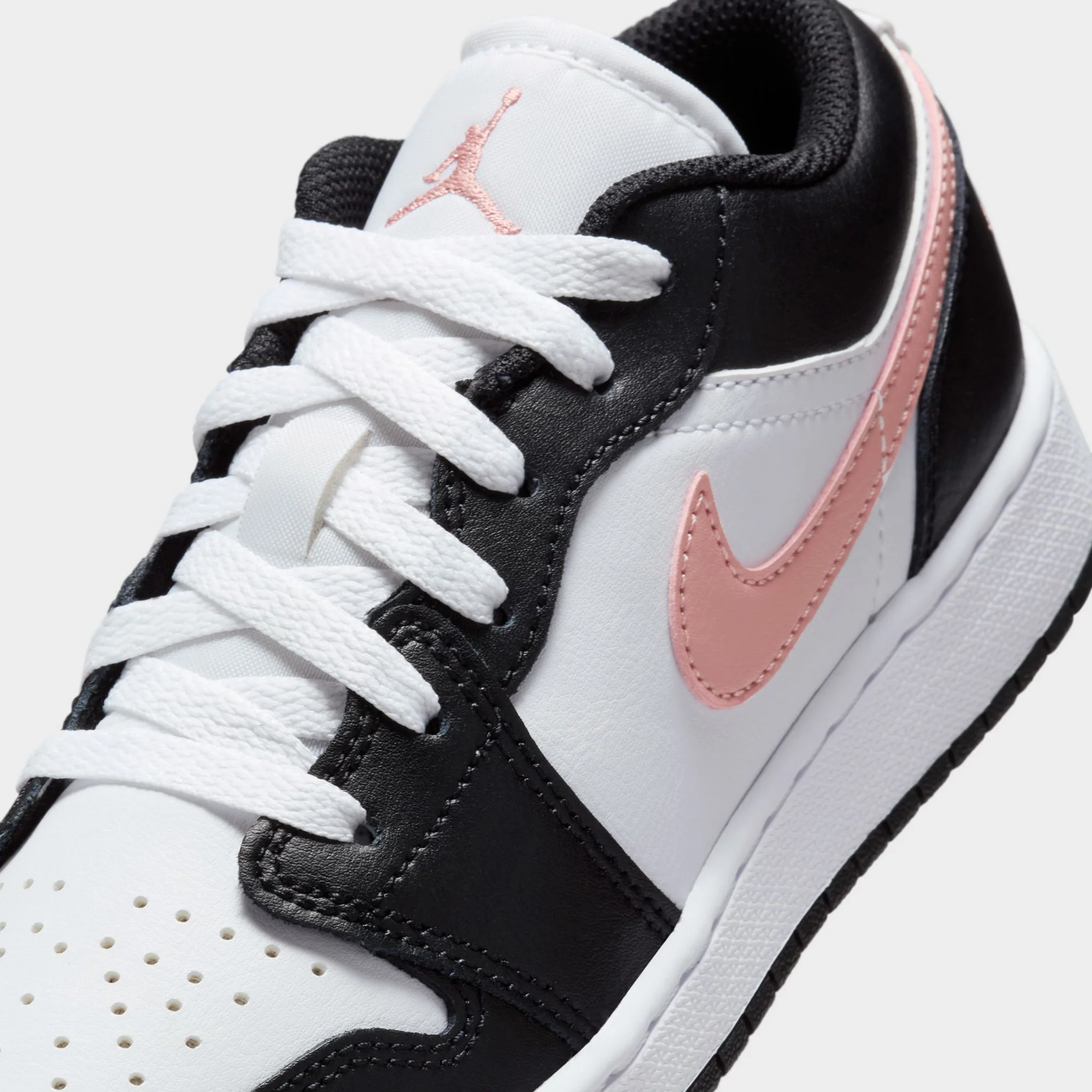 Jordan 1 Low GS White / Rust Pink - Black - Image 3