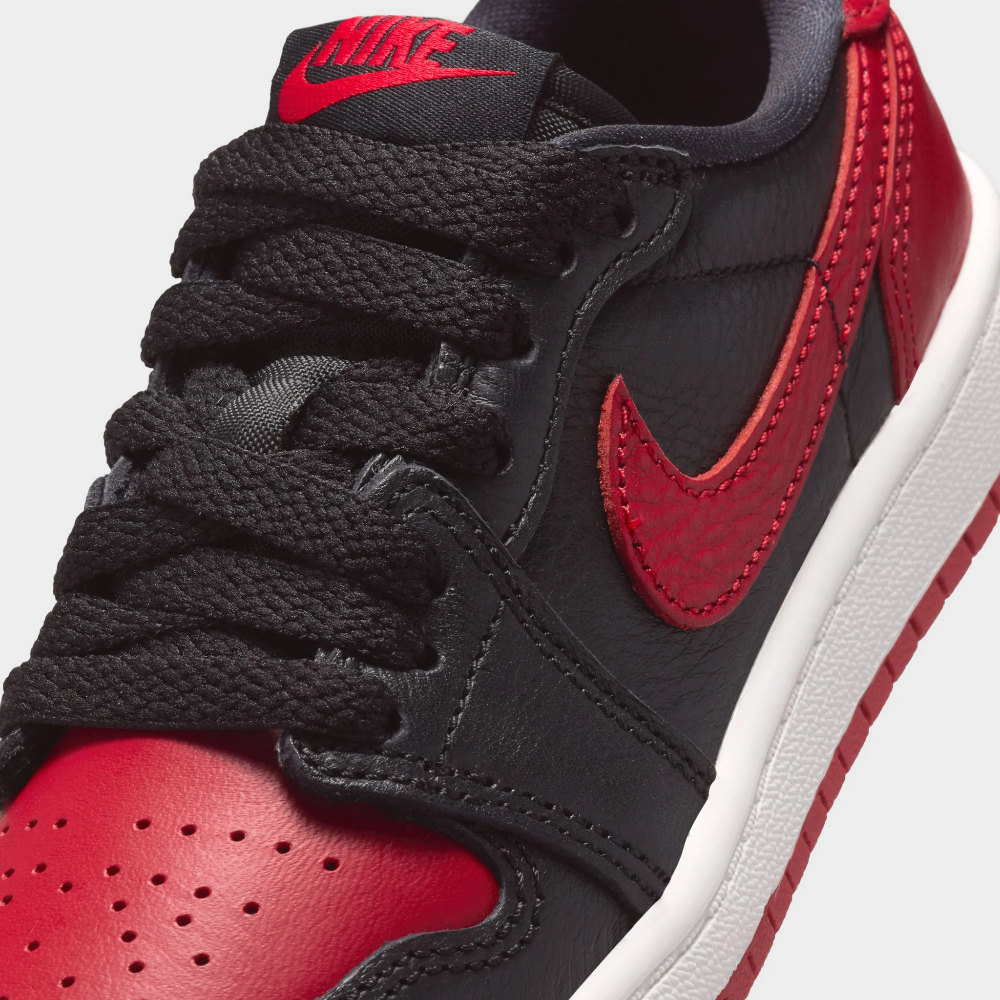 Jordan 1 Low OG Retro PS Black / Black - Varsity Red - Image 3