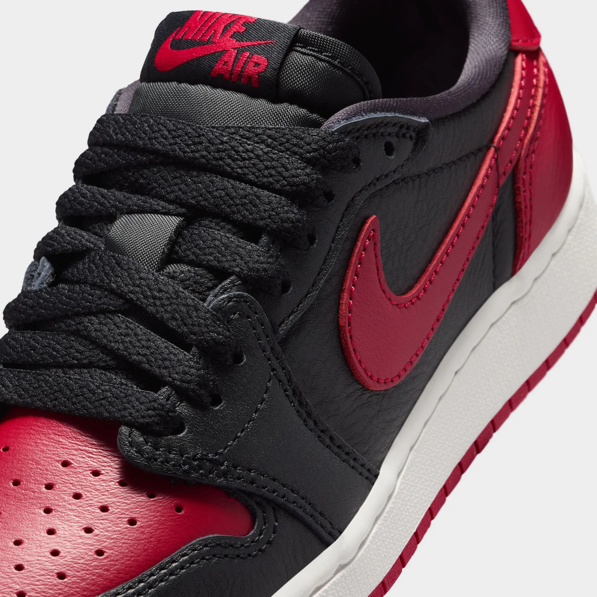 Jordan 1 Low OG Retro GS Black / Black - Varsity Red - Image 3