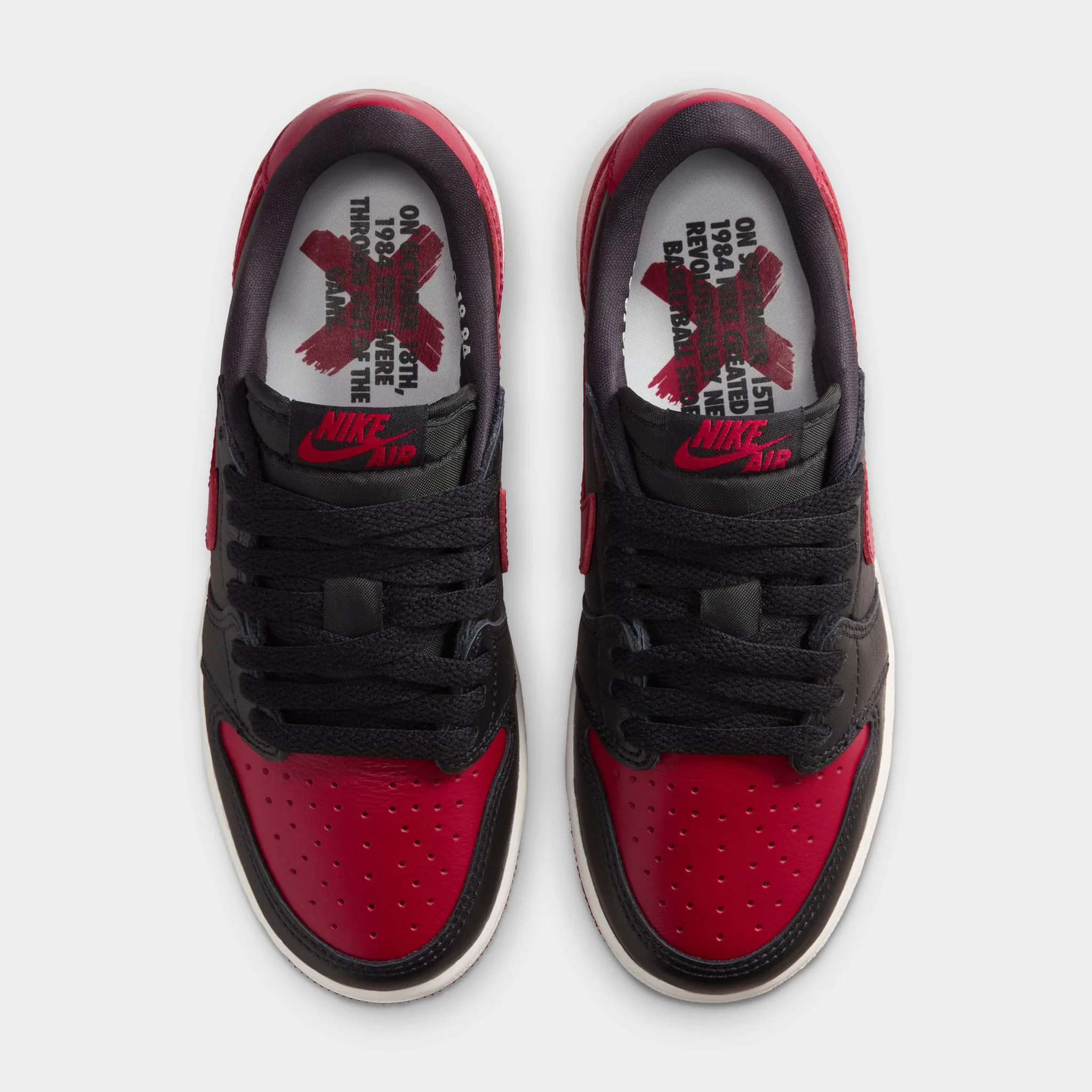 Jordan 1 Low OG Retro GS Black / Black - Varsity Red - Image 8