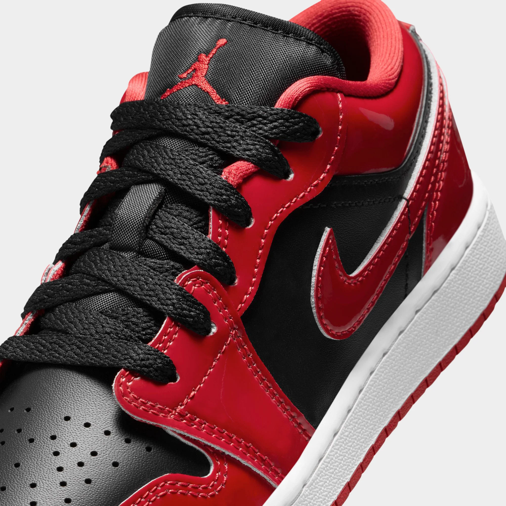 Jordan 1 Low SE GS Black / Varsity Red - White - Image 3