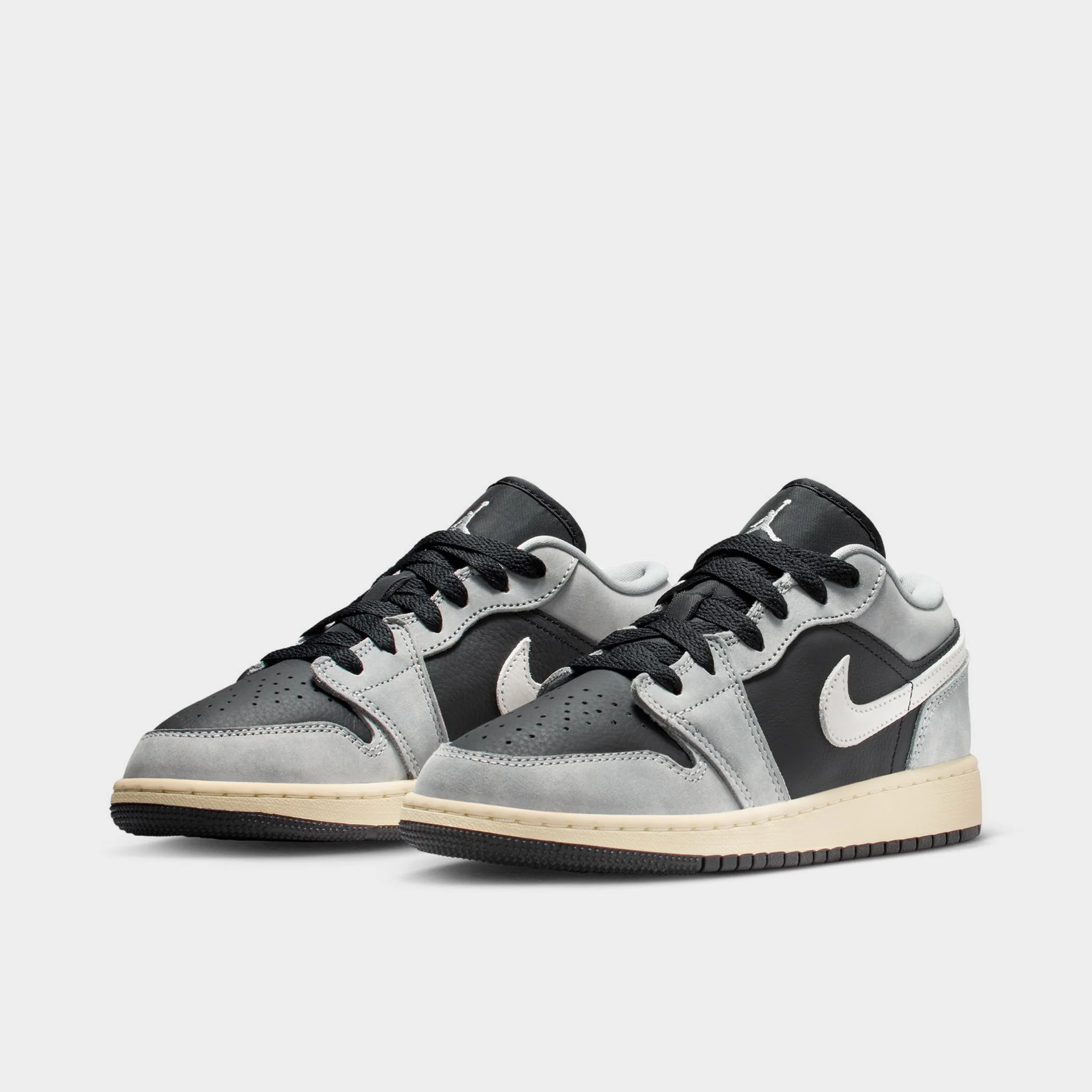 Jordan 1 Low SE GS Light Smoke Grey / Black - Sail - Image 2