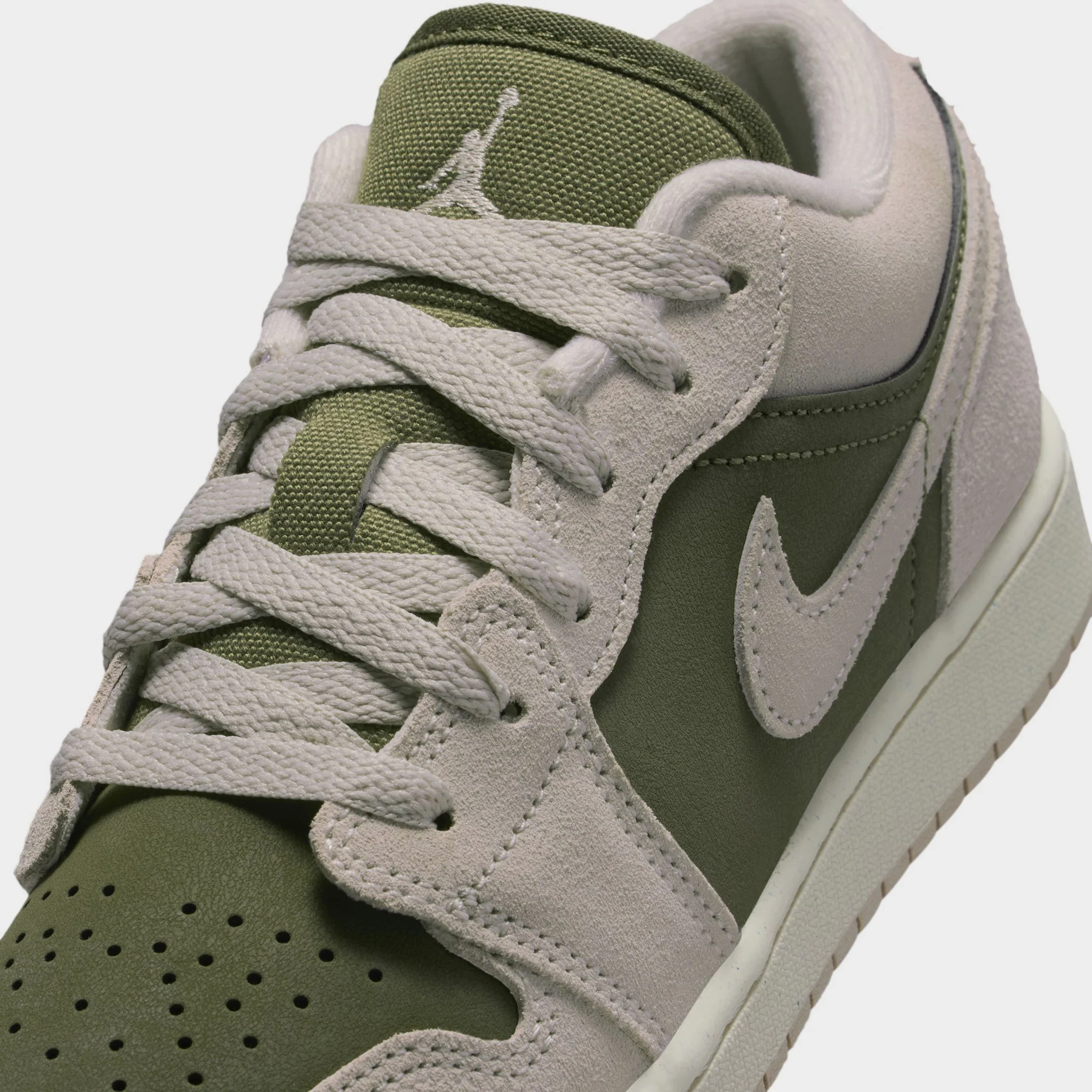 Jordan 1 Low SE GS Medium Olive / Light Orewood Brown - Sail - Image 3