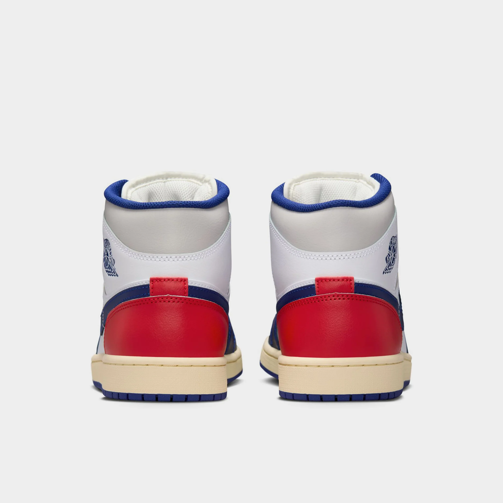 Jordan 1 Mid White / Deep Royal Blue - University Red - Image 4