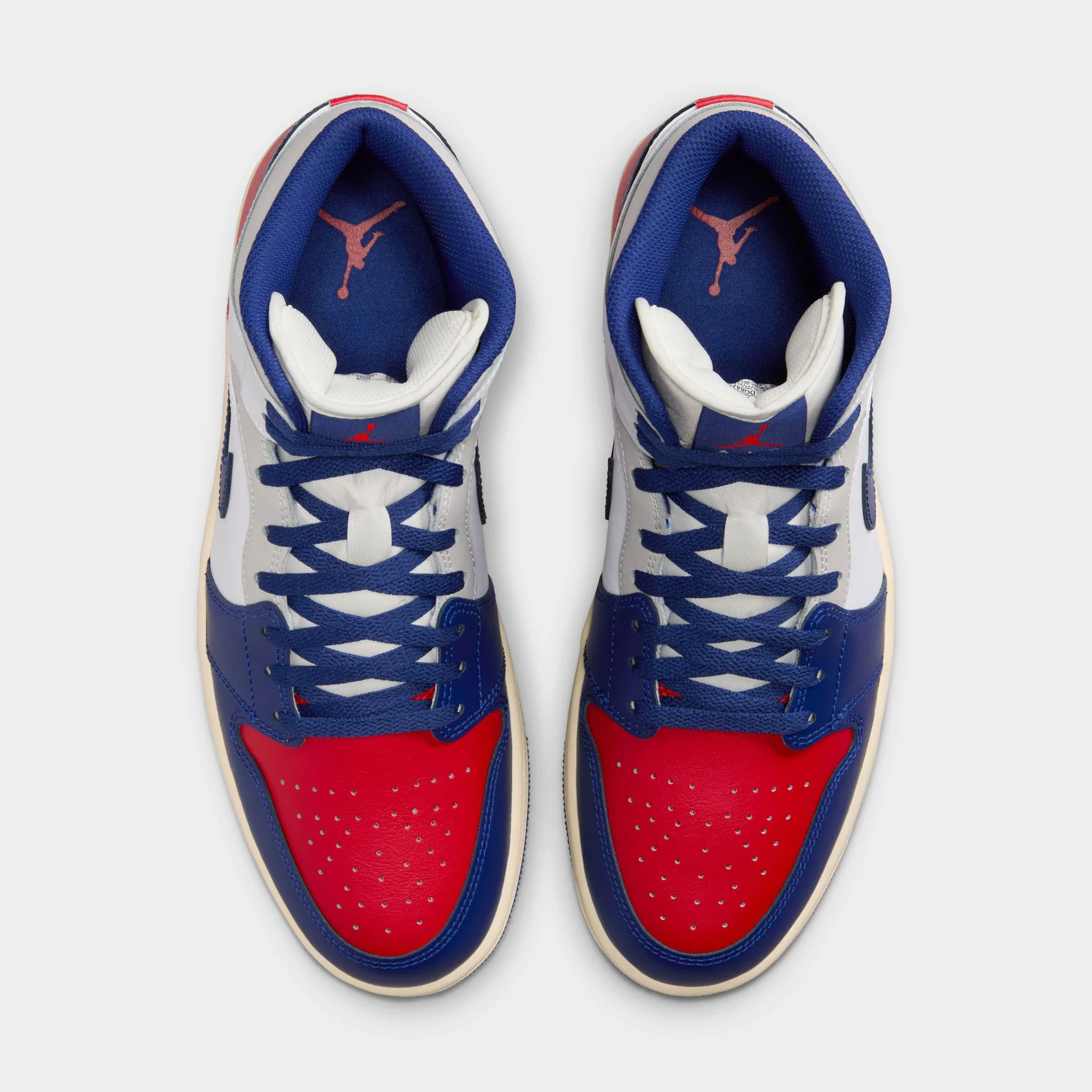 Jordan 1 Mid White / Deep Royal Blue - University Red - Image 5