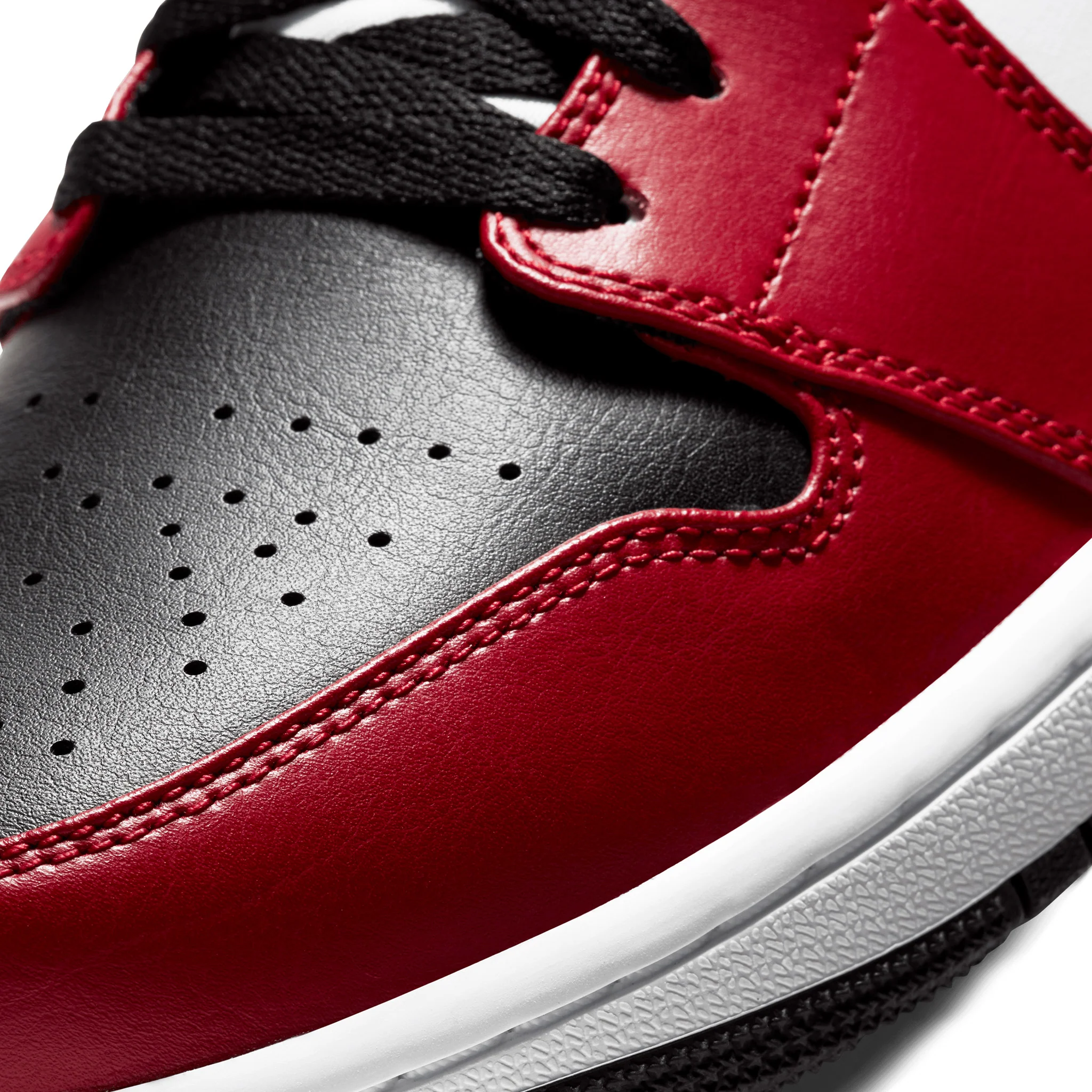 Jordan 1 Mid Black / Black - Gym Red - Image 5
