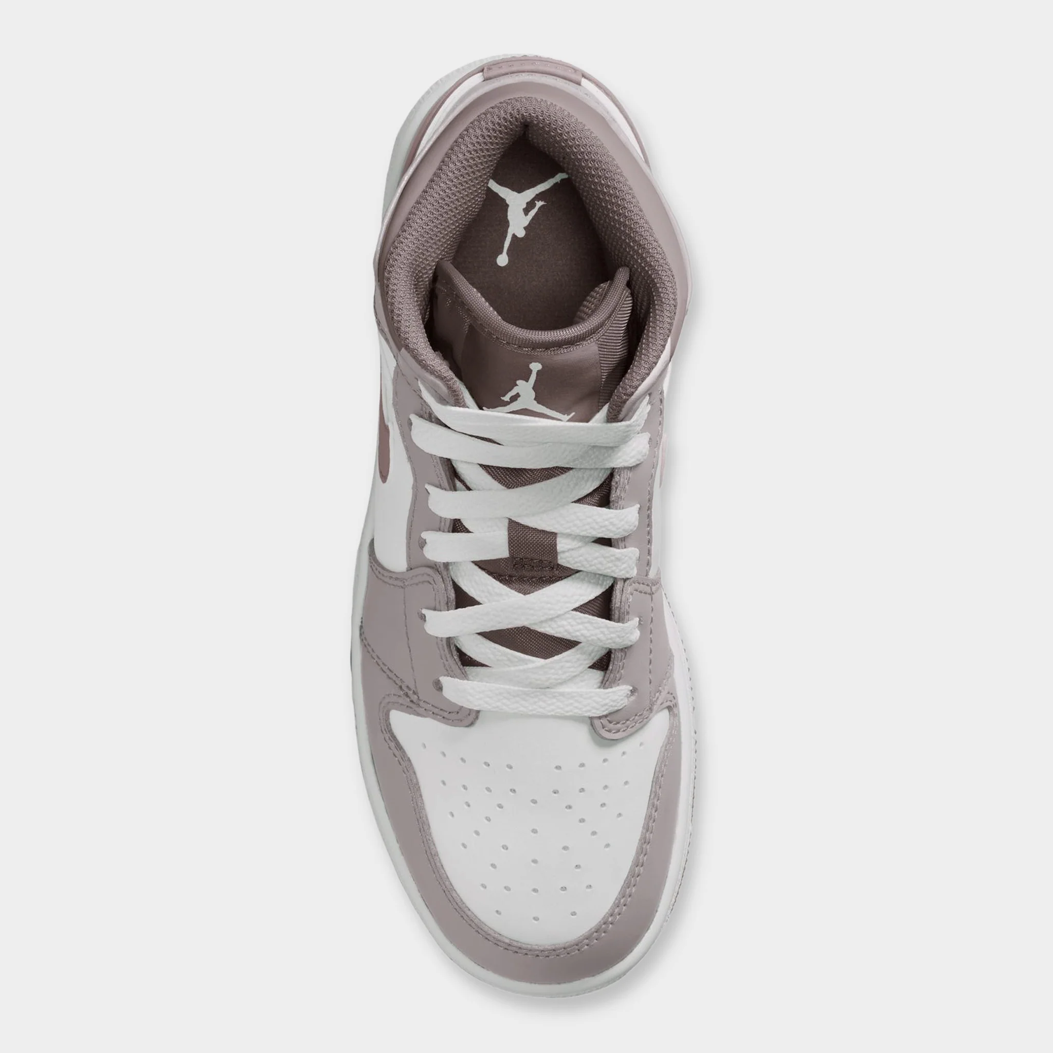 Jordan 1 Mid GS Enigma Stone / Olive Grey - Summit White - Image 7