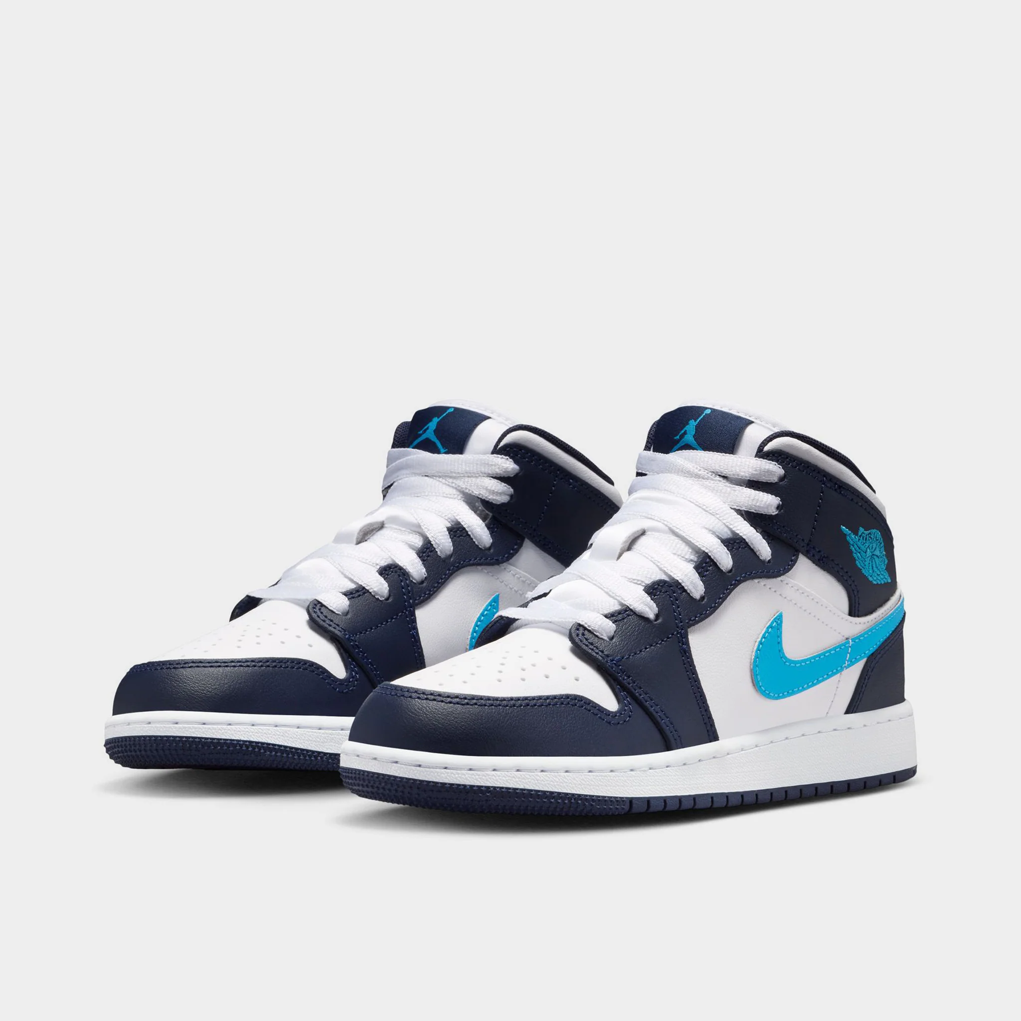 Jordan 1 Mid GS Obsidian / Dark Powder Blue - White - Image 2