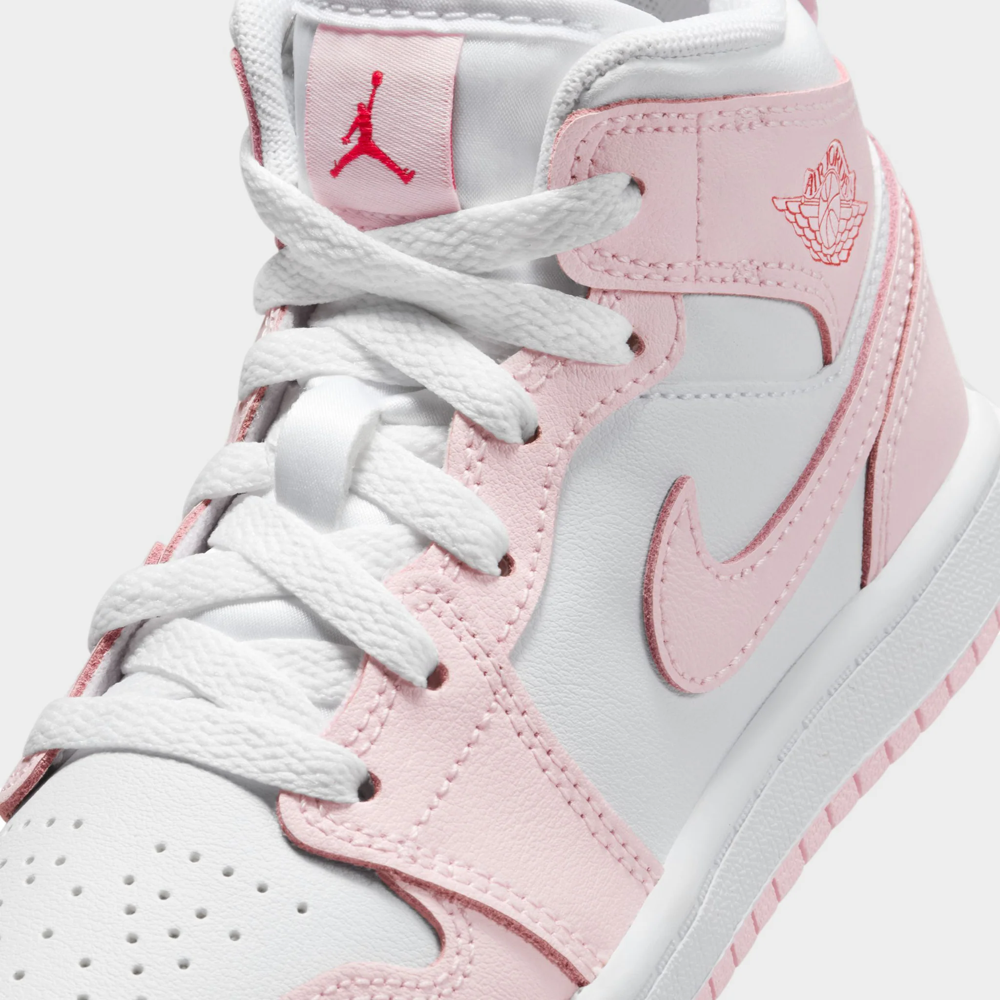 Jordan 1 Mid PS Pink Foam / White - Fire Red - Image 3